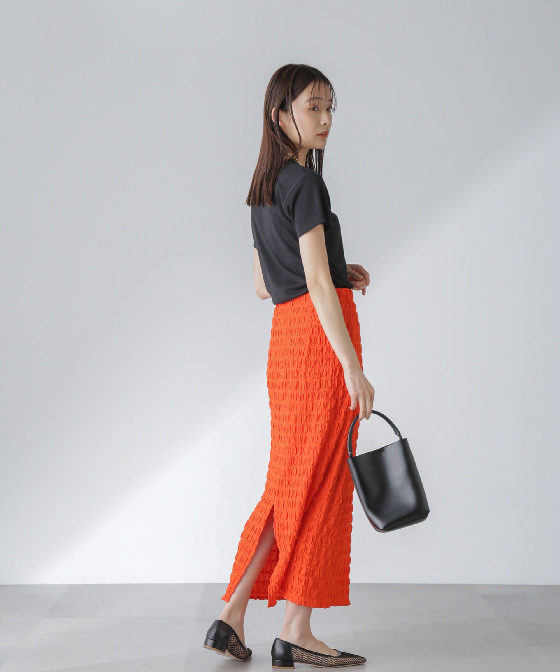 nano･universe「フクレシャーリングタイトスカート（セットアップ可）」|スカート|