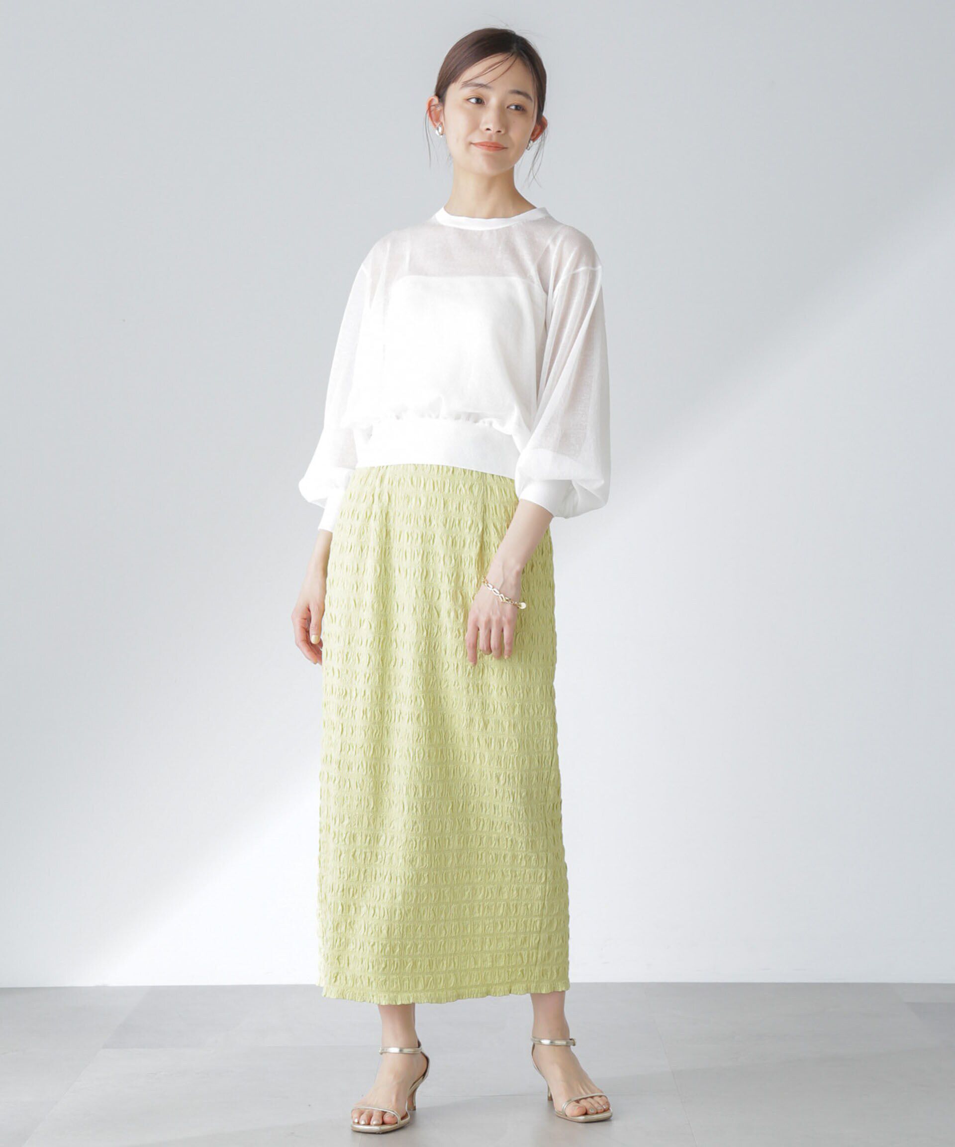 nano･universe「フクレシャーリングタイトスカート（セットアップ可）」|スカート|