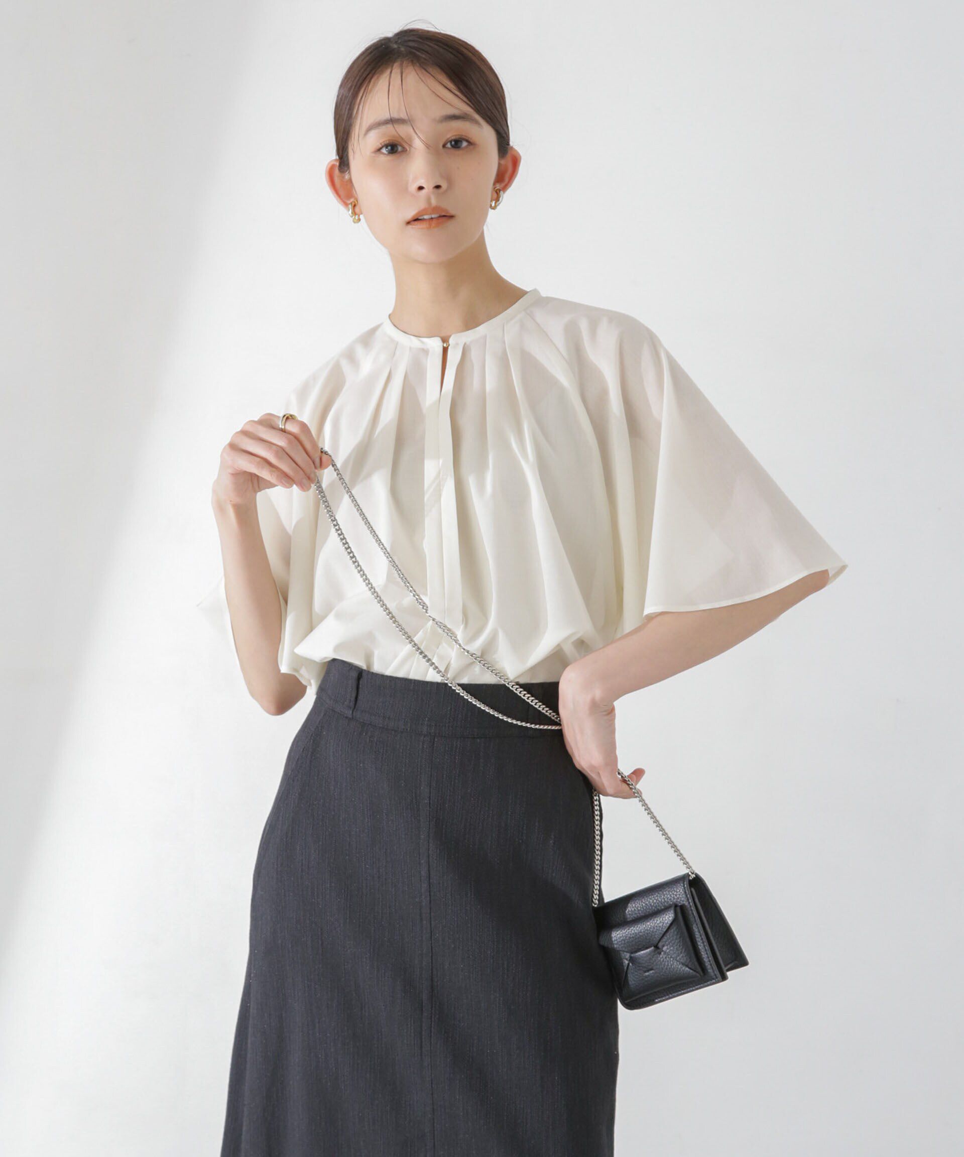 nano･universe「レオファインフレアスリーブブラウス(セットアップ可)」|シャツ・ブラウス|