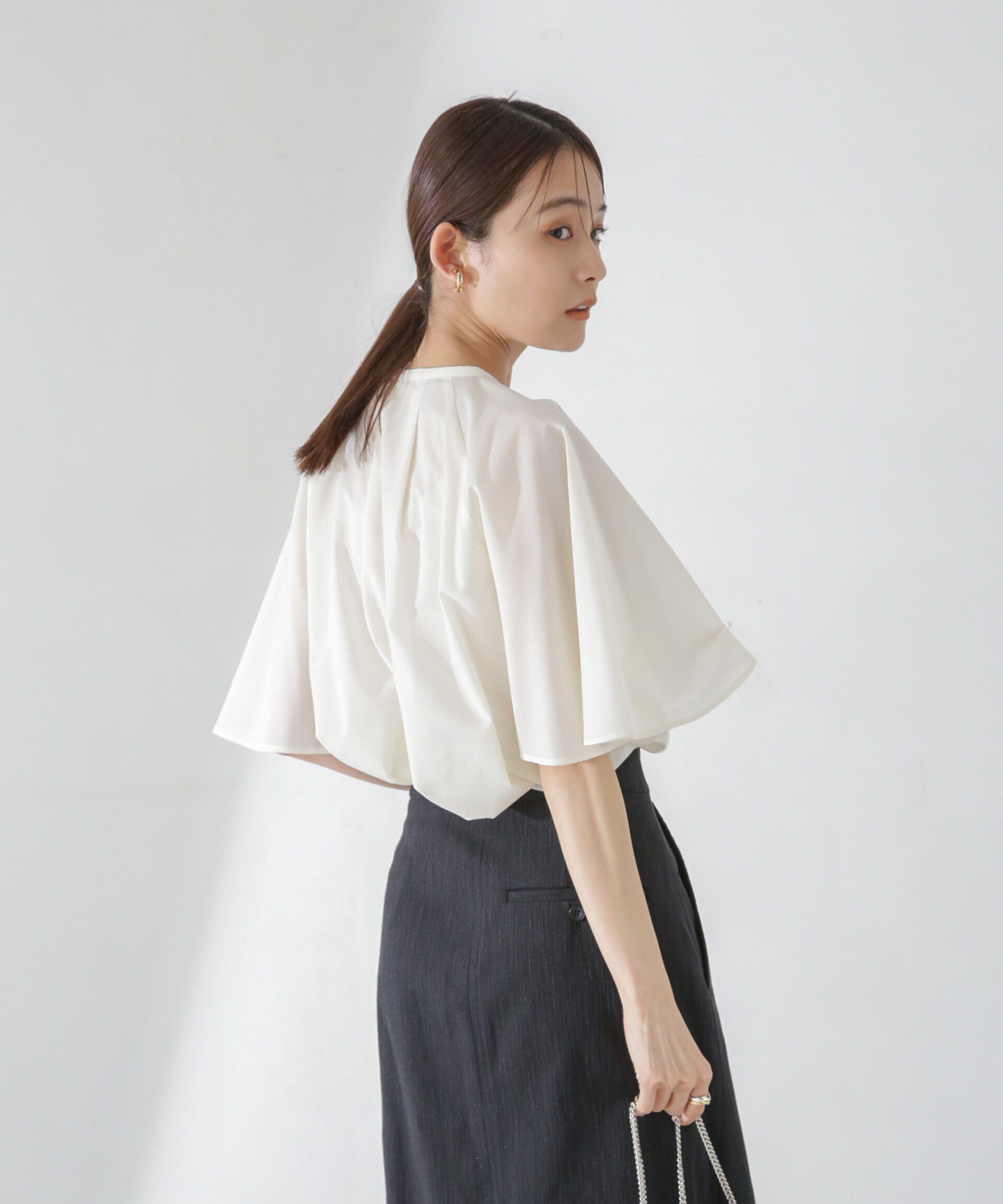 nano･universe「レオファインフレアスリーブブラウス(セットアップ可)」|シャツ・ブラウス|