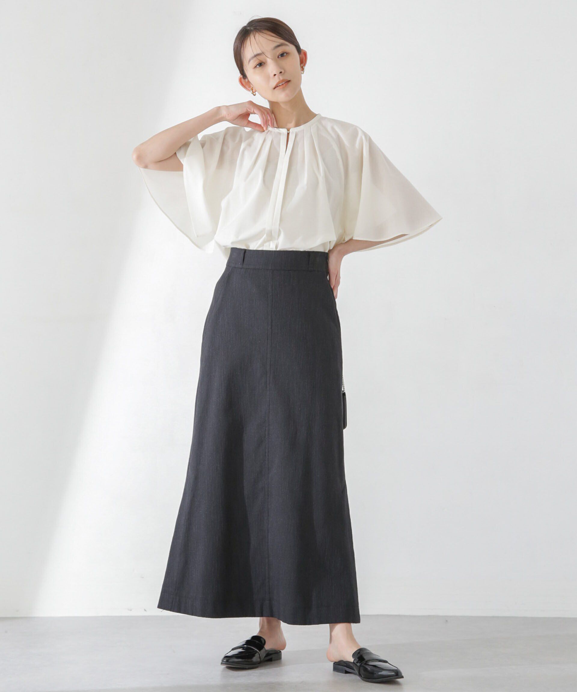 nano･universe「レオファインフレアスリーブブラウス(セットアップ可)」|シャツ・ブラウス|