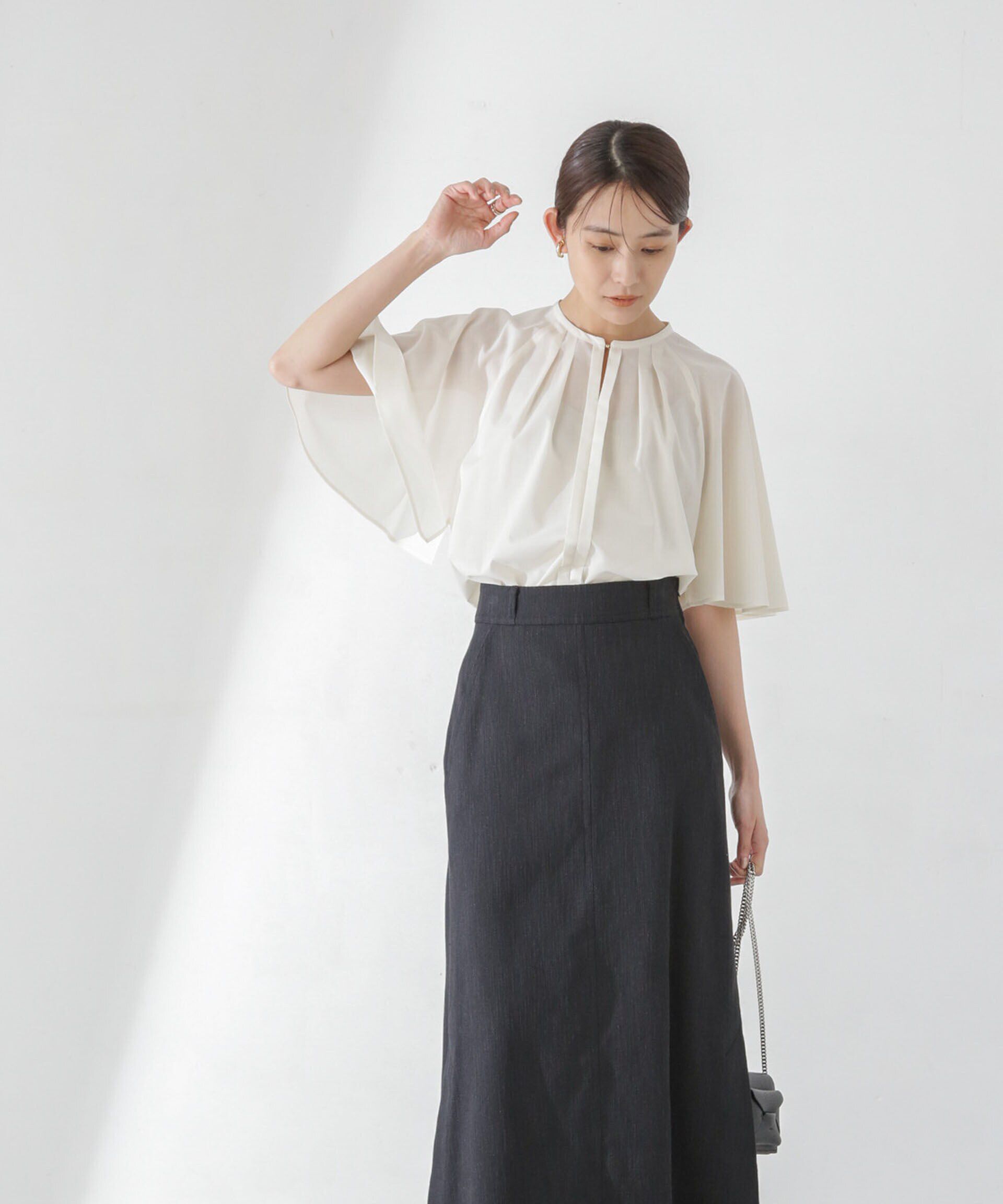 nano･universe「レオファインフレアスリーブブラウス(セットアップ可)」|シャツ・ブラウス|