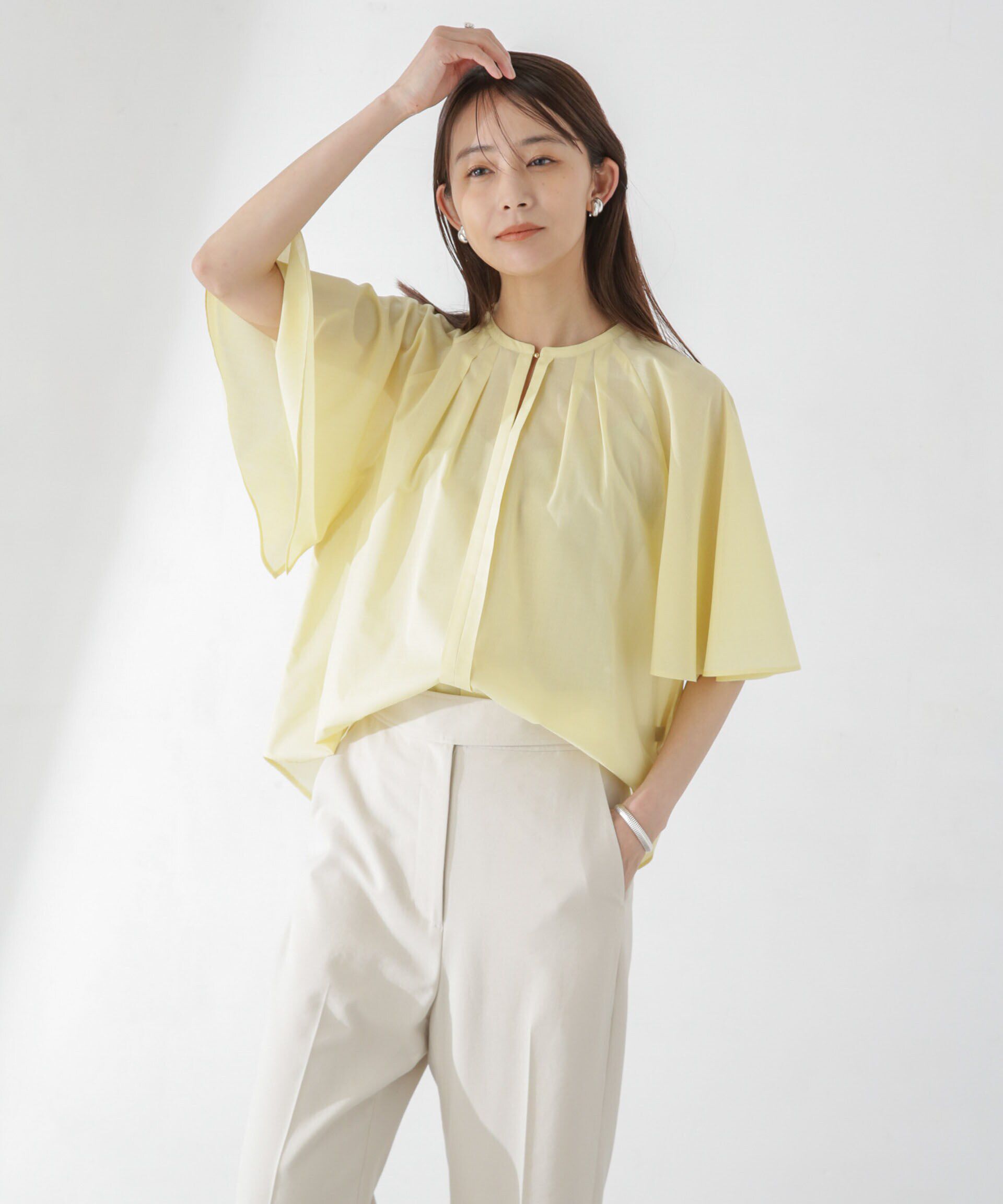 nano･universe「レオファインフレアスリーブブラウス(セットアップ可)」|シャツ・ブラウス|