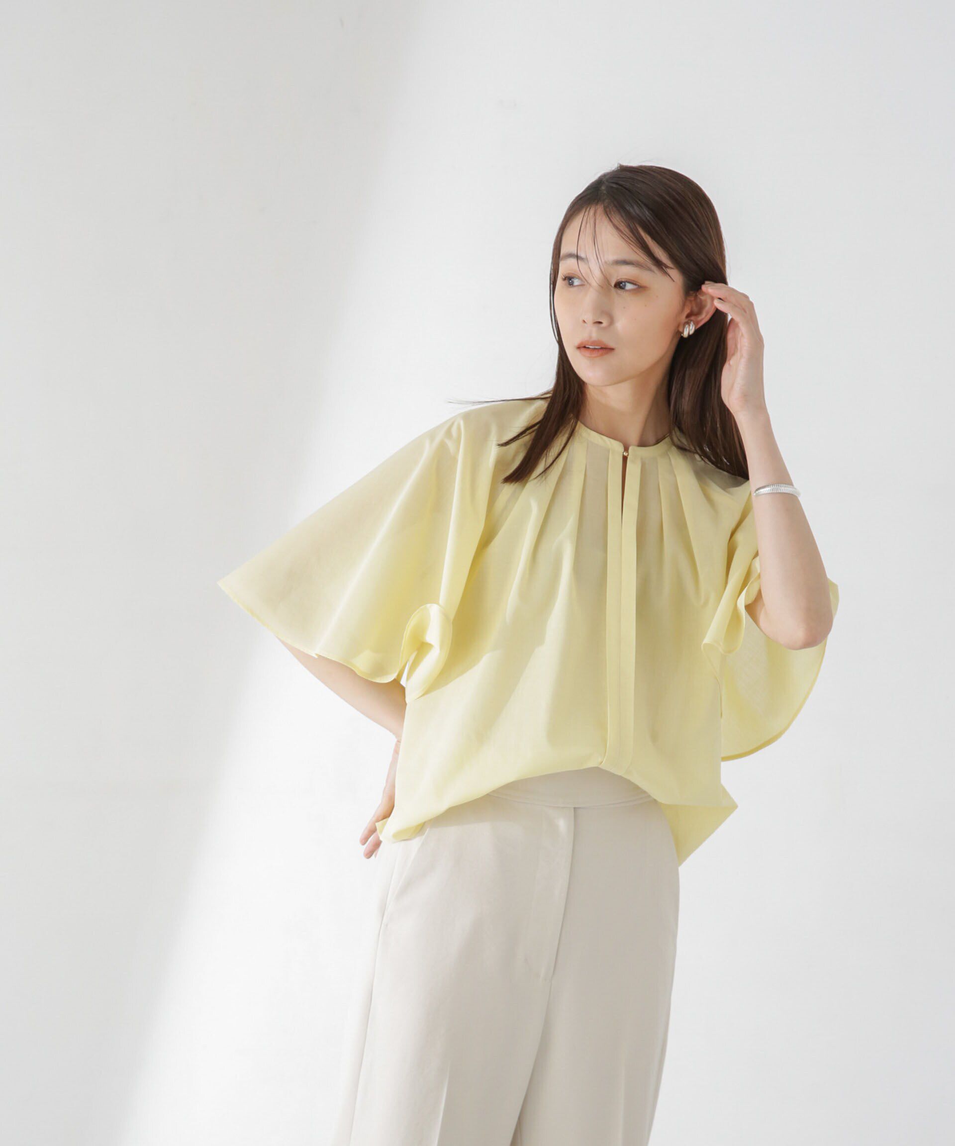 nano･universe「レオファインフレアスリーブブラウス(セットアップ可)」|シャツ・ブラウス|