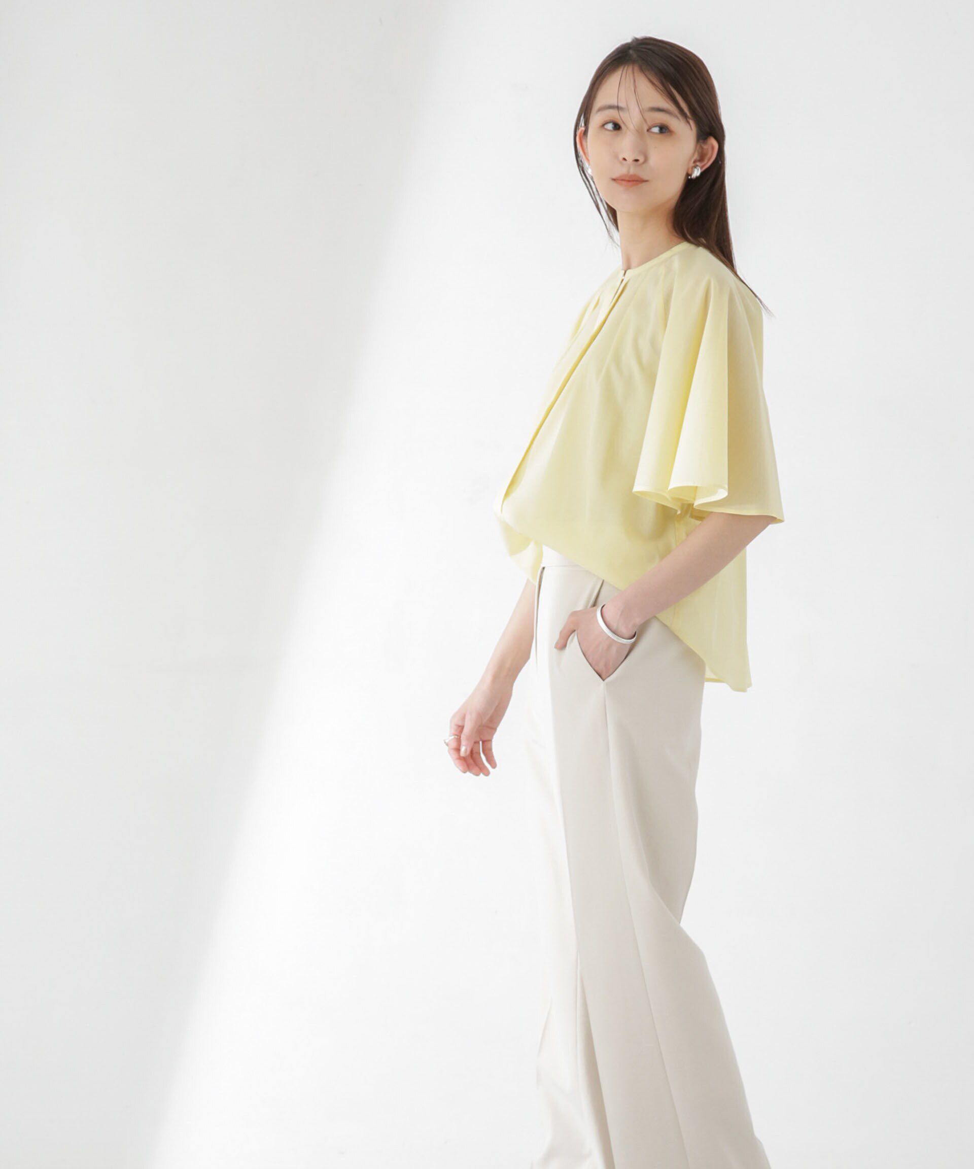 nano･universe「レオファインフレアスリーブブラウス(セットアップ可)」|シャツ・ブラウス|