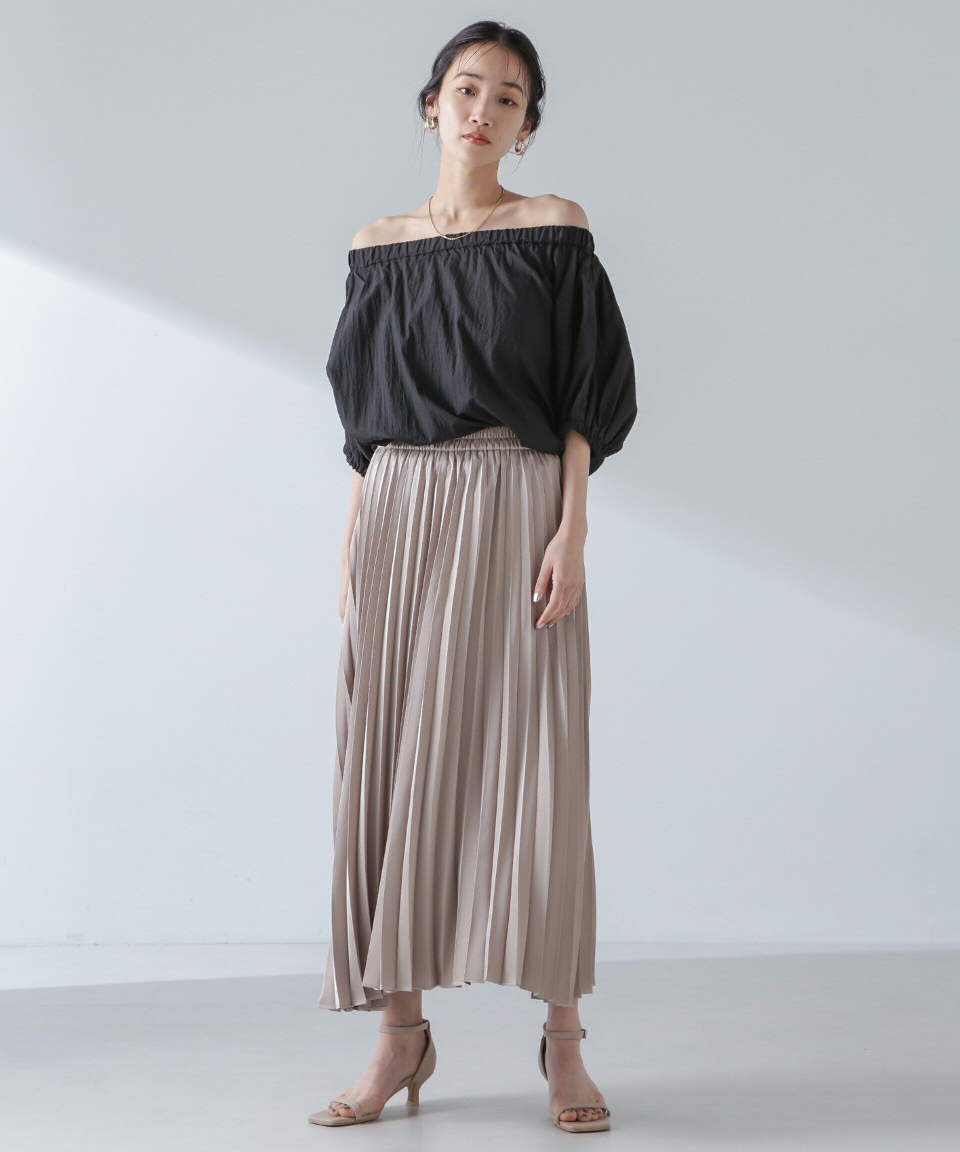 nano･universe「ナイロンタッサーオフショルダーブラウス(セットアップ可）」|シャツ・ブラウス|