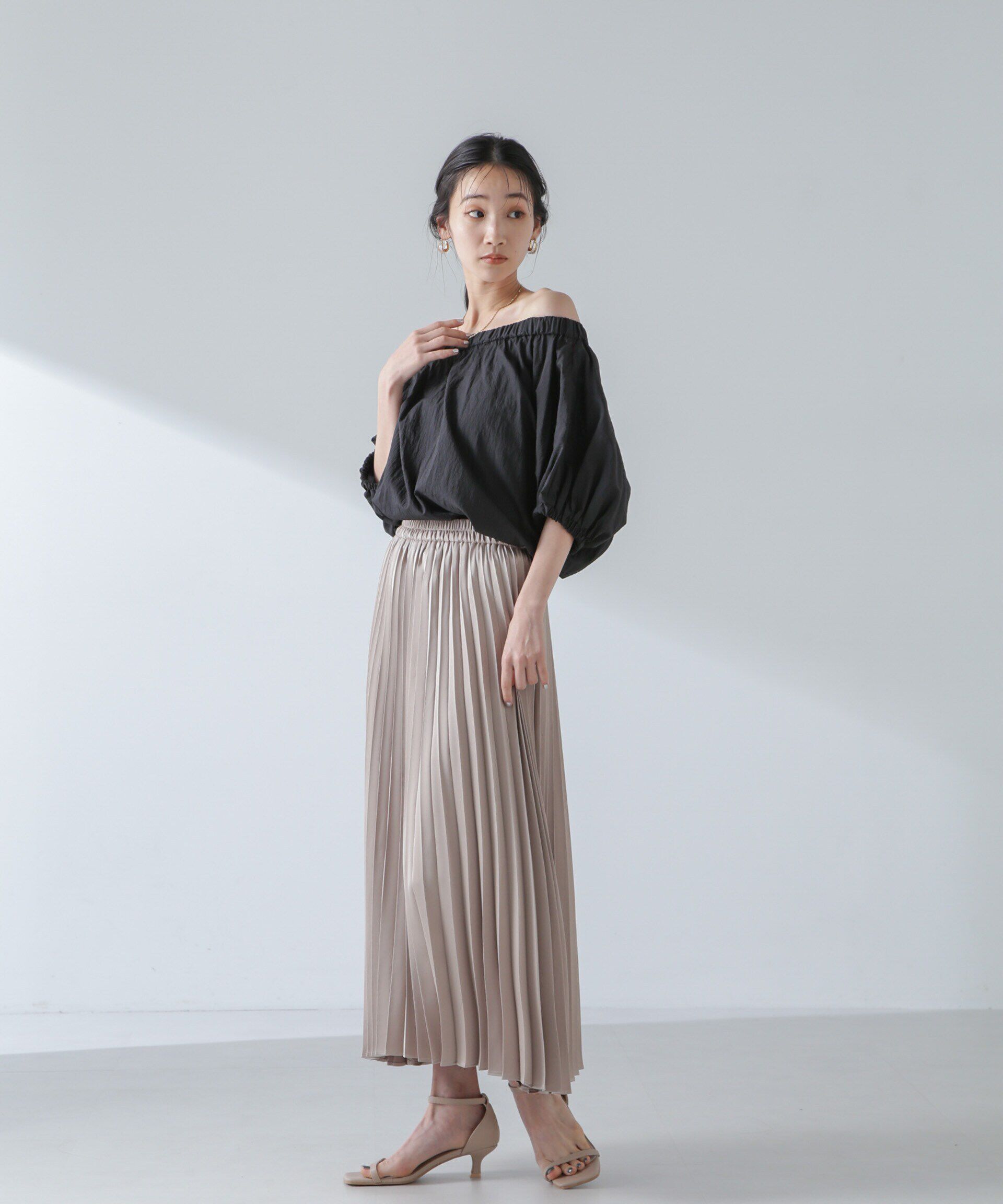 nano･universe「ナイロンタッサーオフショルダーブラウス(セットアップ可）」|シャツ・ブラウス|