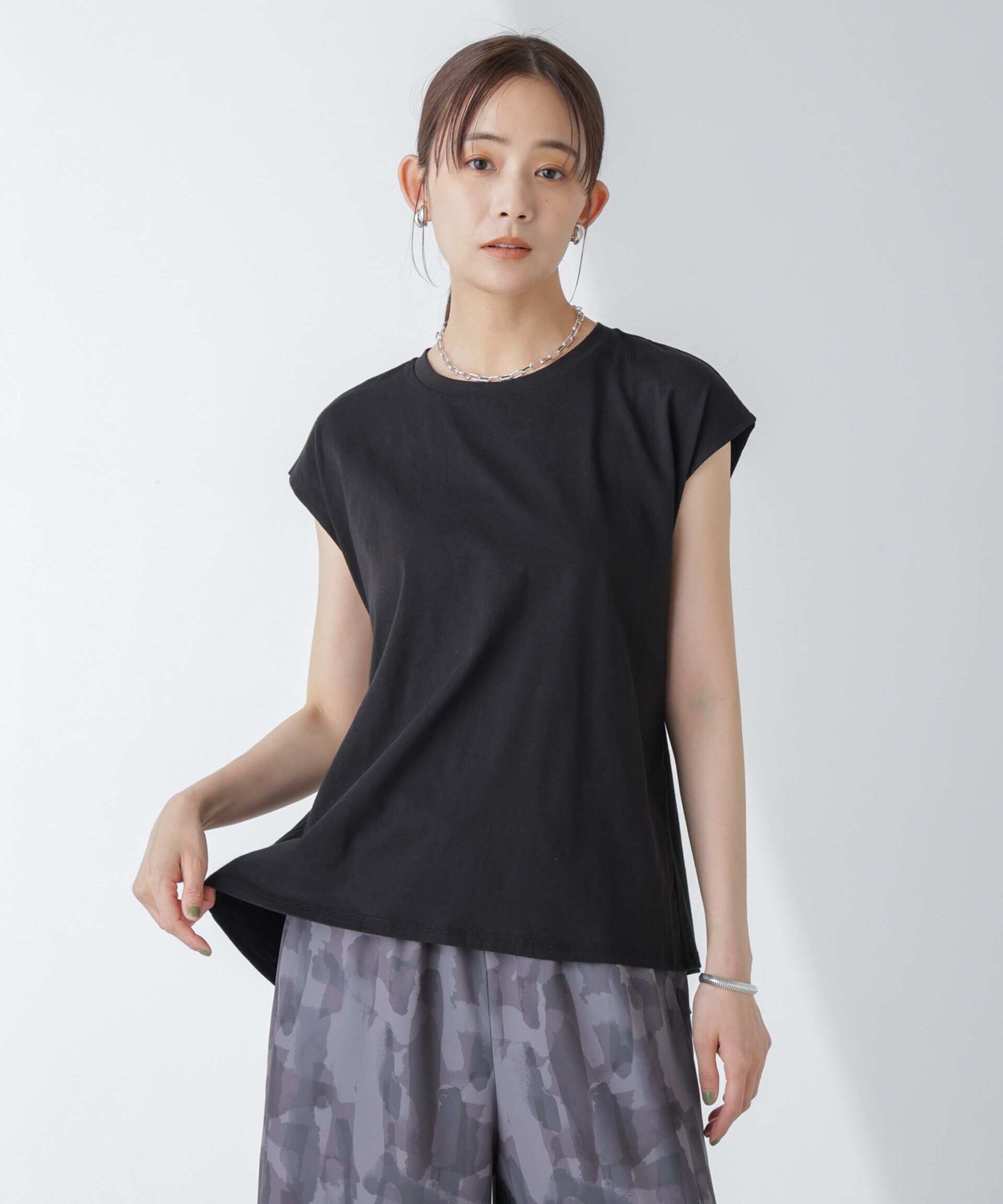 nano･universe「バックギャザーオープンデザイントップス」|Tシャツ・カットソー|