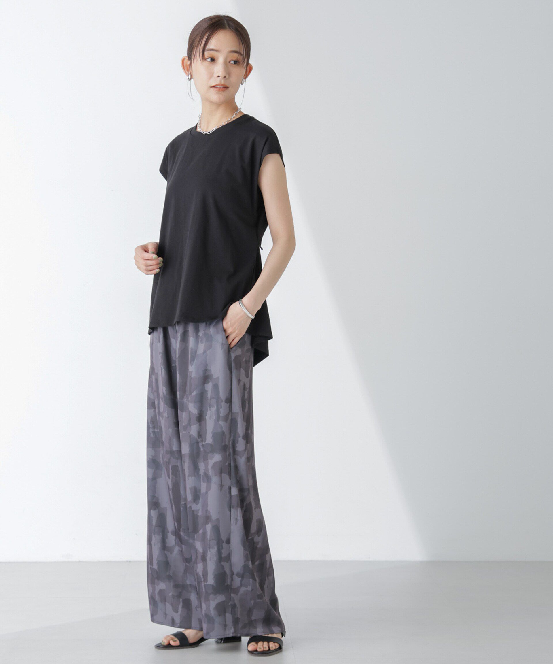 nano･universe「バックギャザーオープンデザイントップス」|Tシャツ・カットソー|