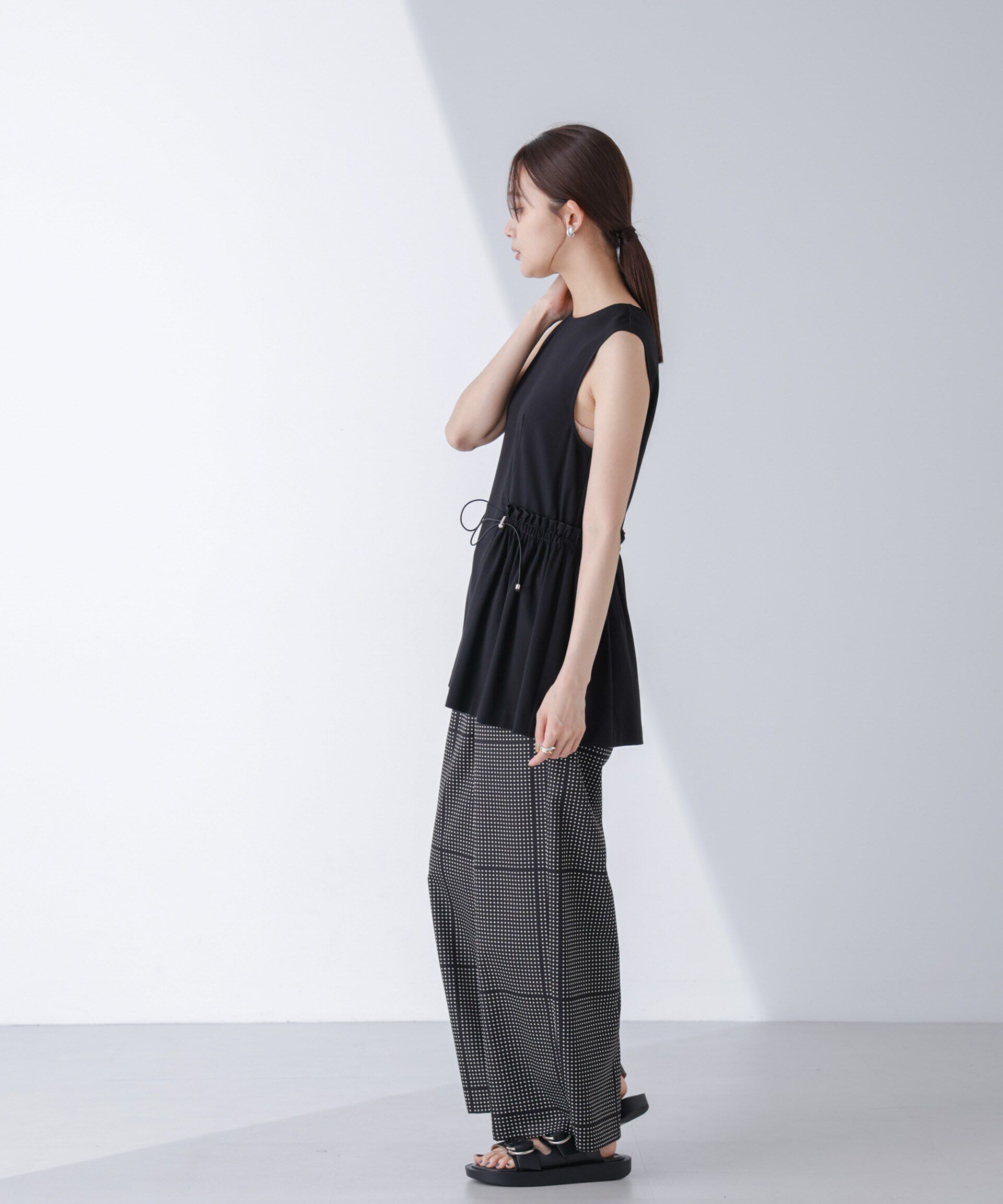 nano･universe「AtPARK＆DAILYWEAR/ドットプリントパンツ」|チノ|