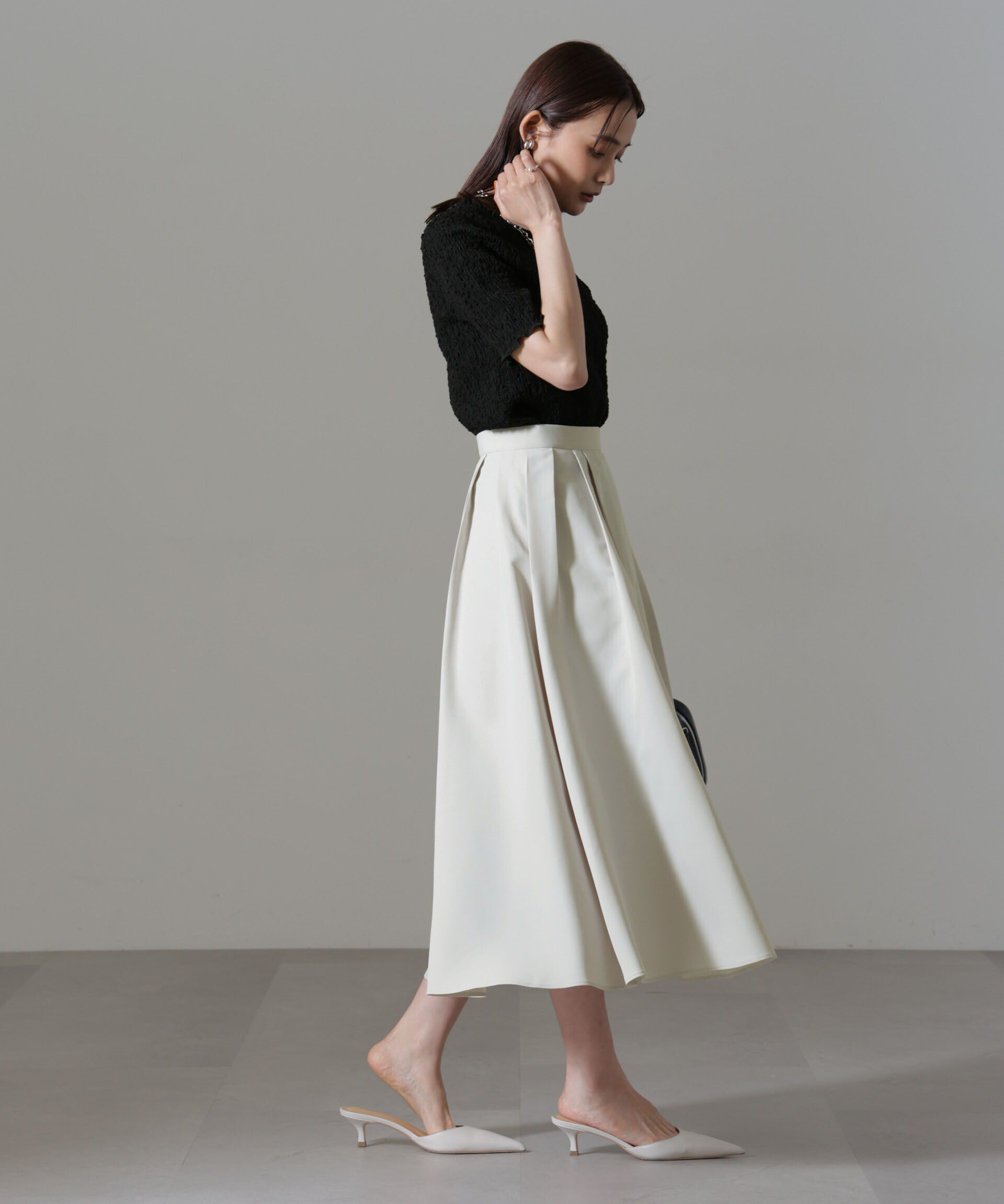 nano･universe「ランダムタックフレアスカート」|スカート|