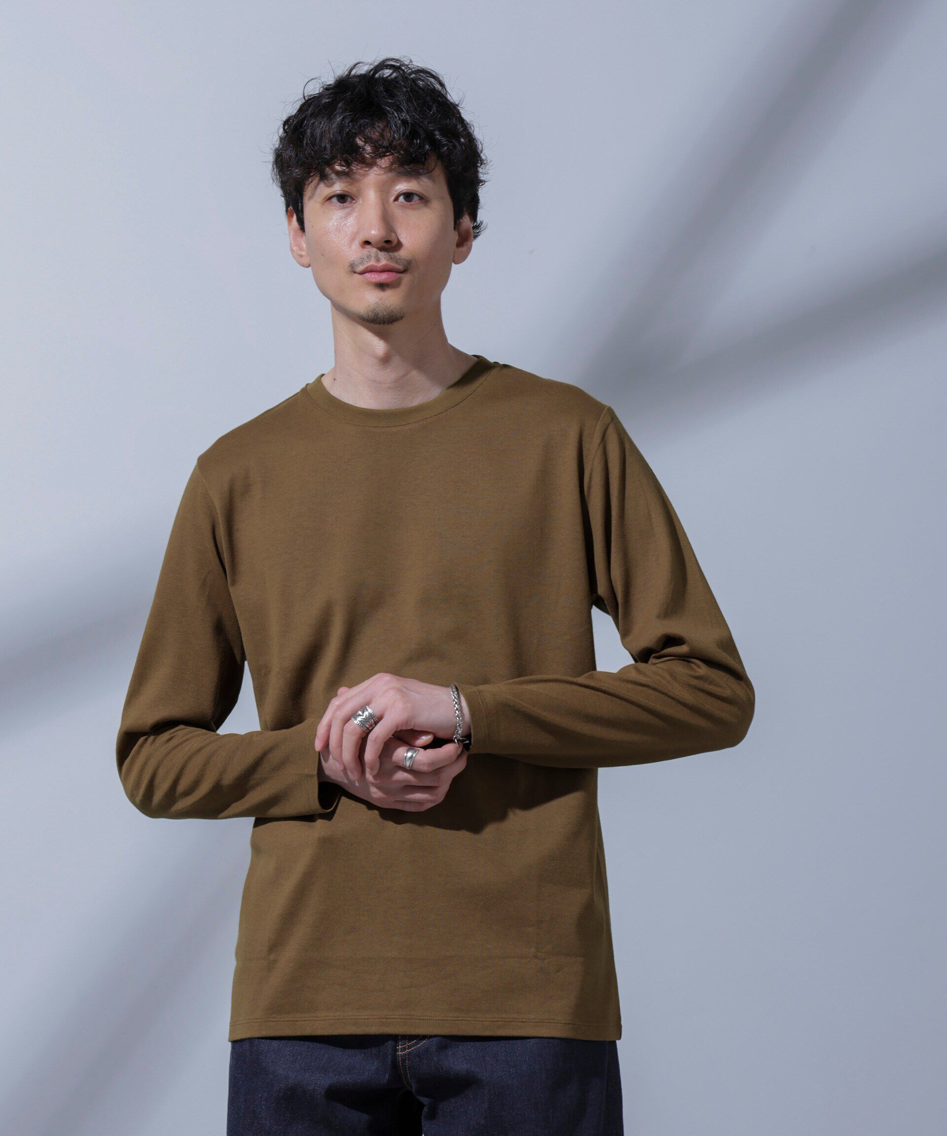 nano･universe「Anti Soaked(R)汗染み防止 クルーネックTシャツ 長袖」|Tシャツ・カットソー|