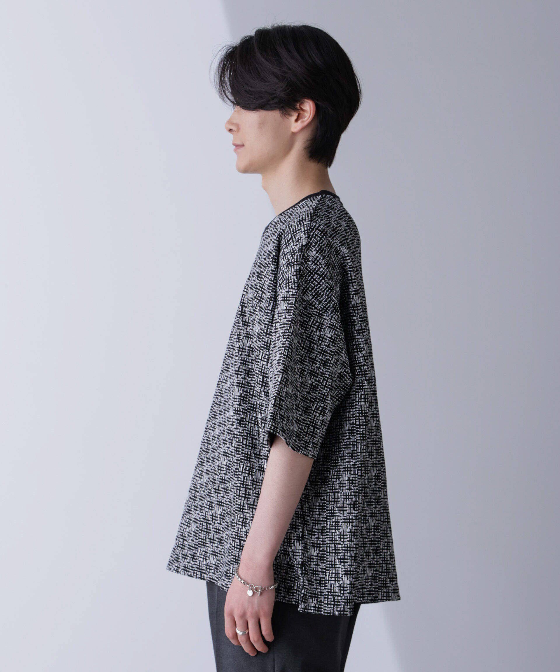 nano･universe「パターンジャガードTシャツ 半袖」|Tシャツ・カットソー|