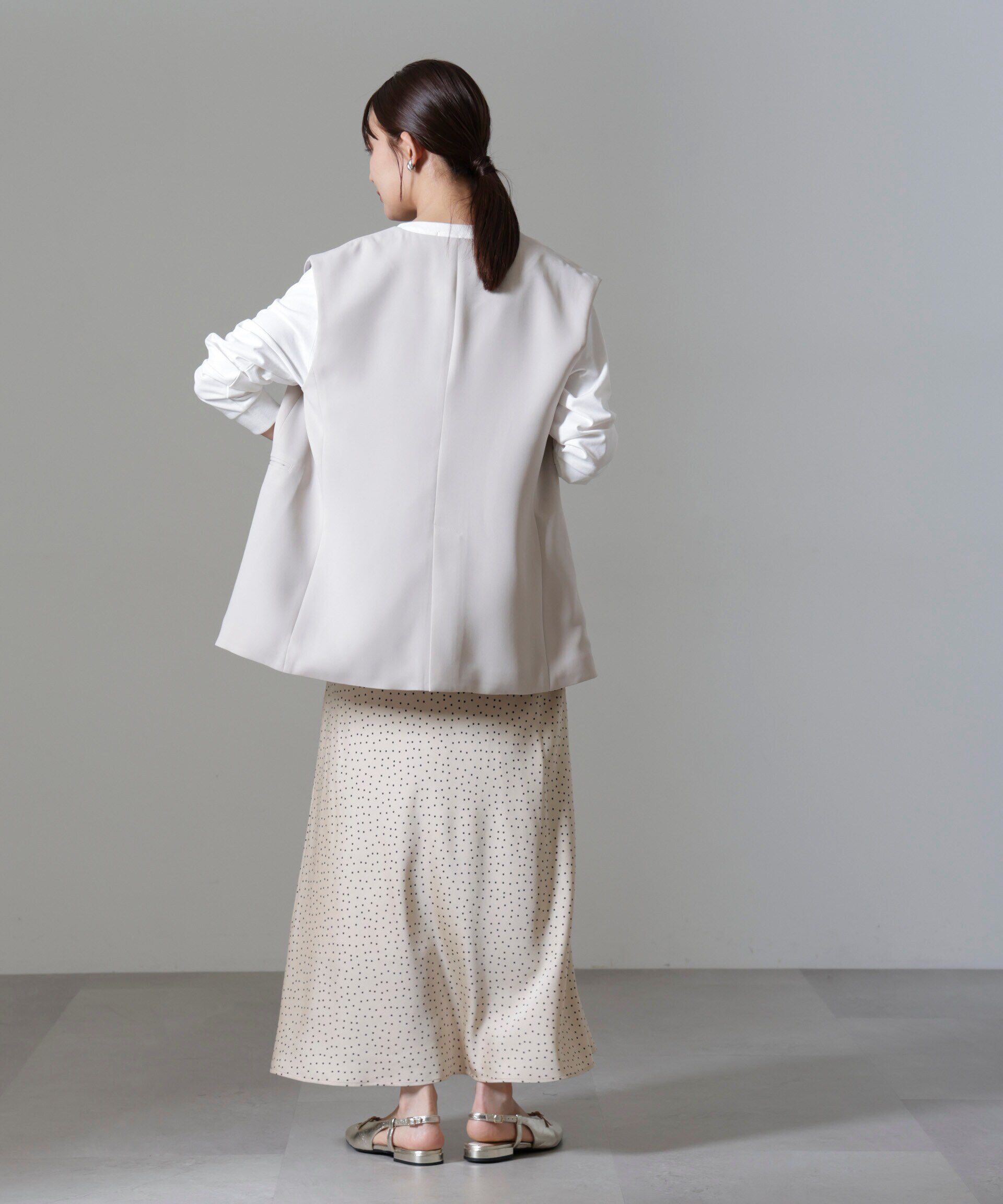 nano･universe「ドットプリントサテンバイアススカート」|スカート|