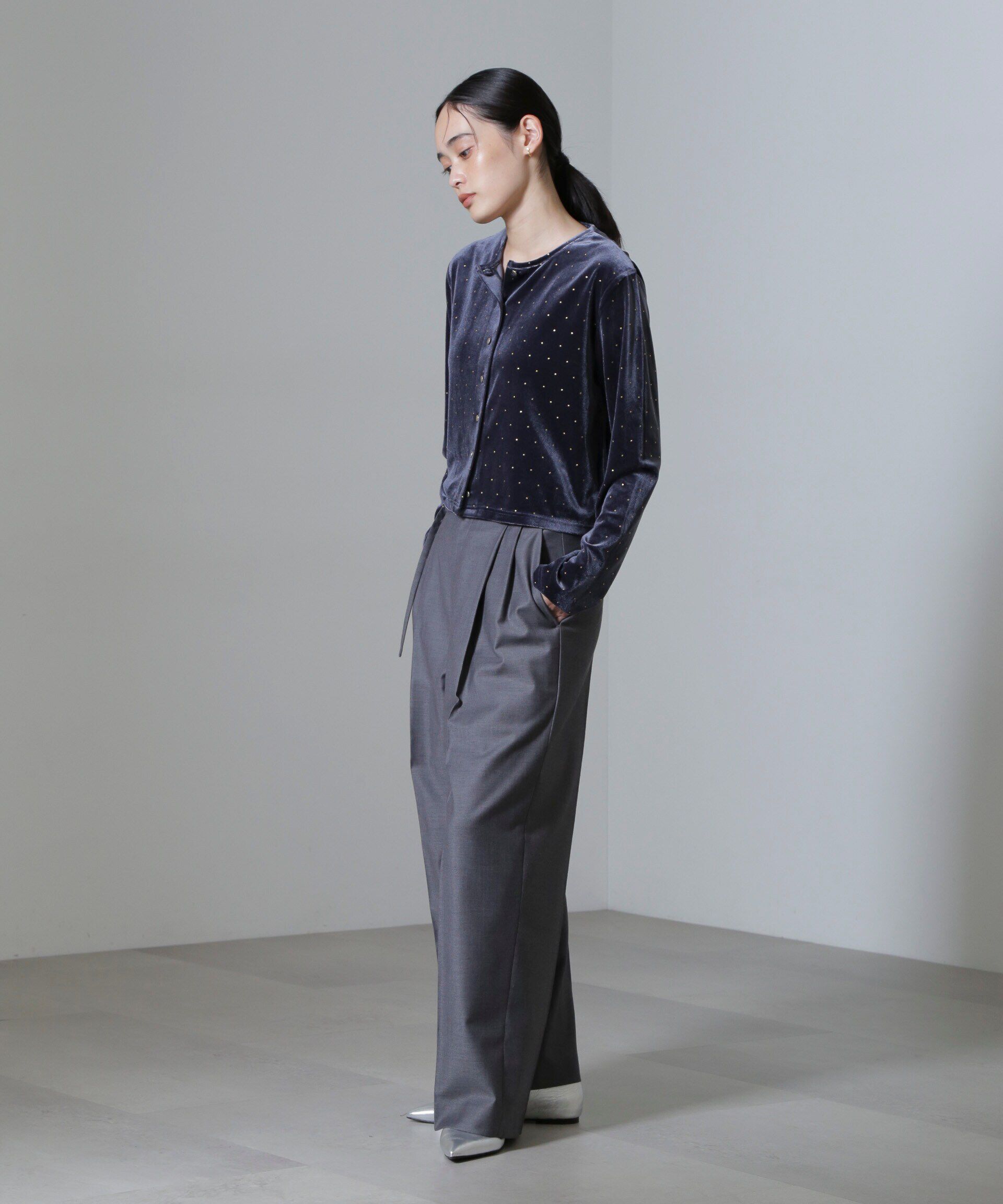 nano･universe「箔ドットベロアカーディガン」|Tシャツ・カットソー|