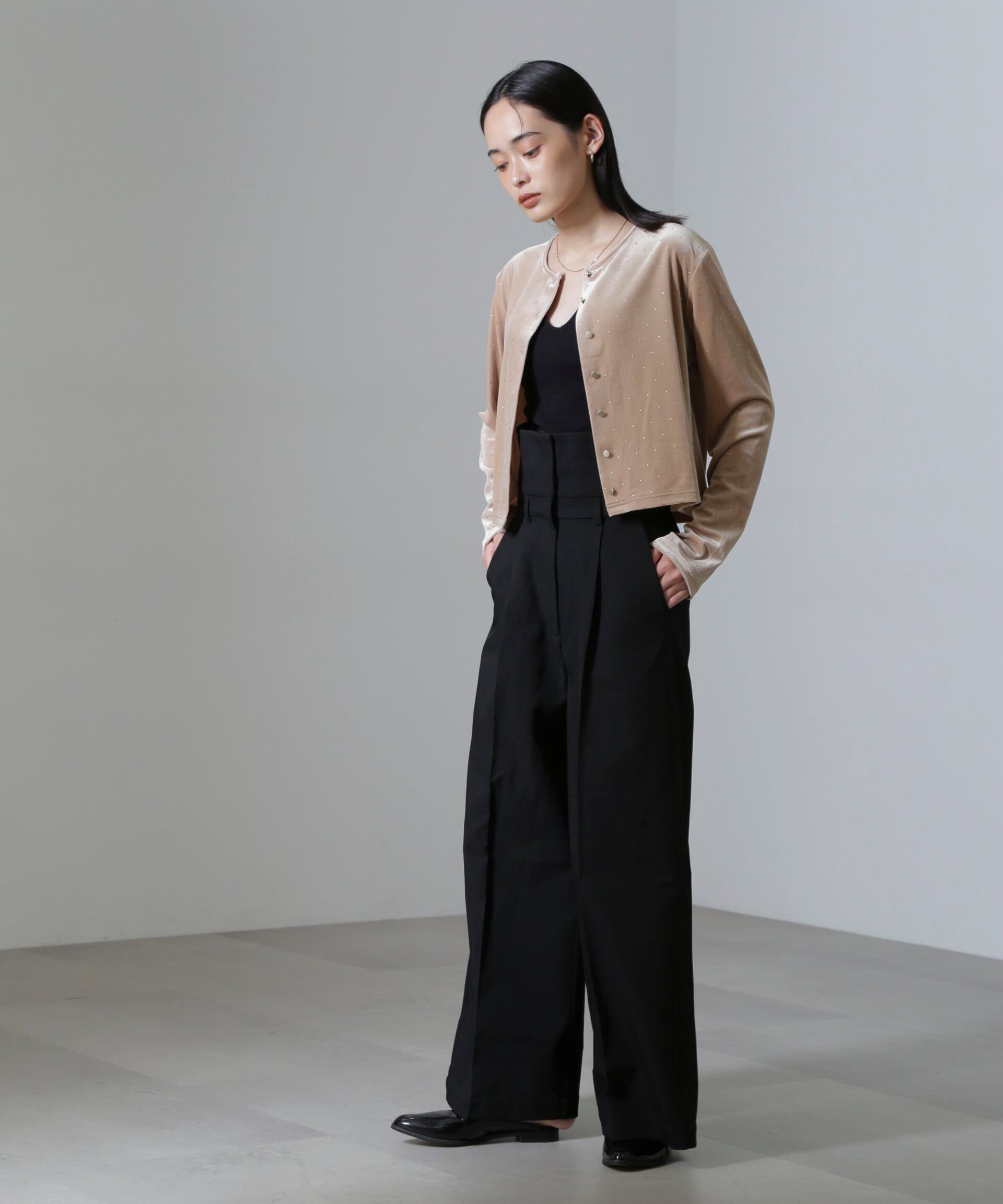 nano･universe「箔ドットベロアカーディガン」|Tシャツ・カットソー|