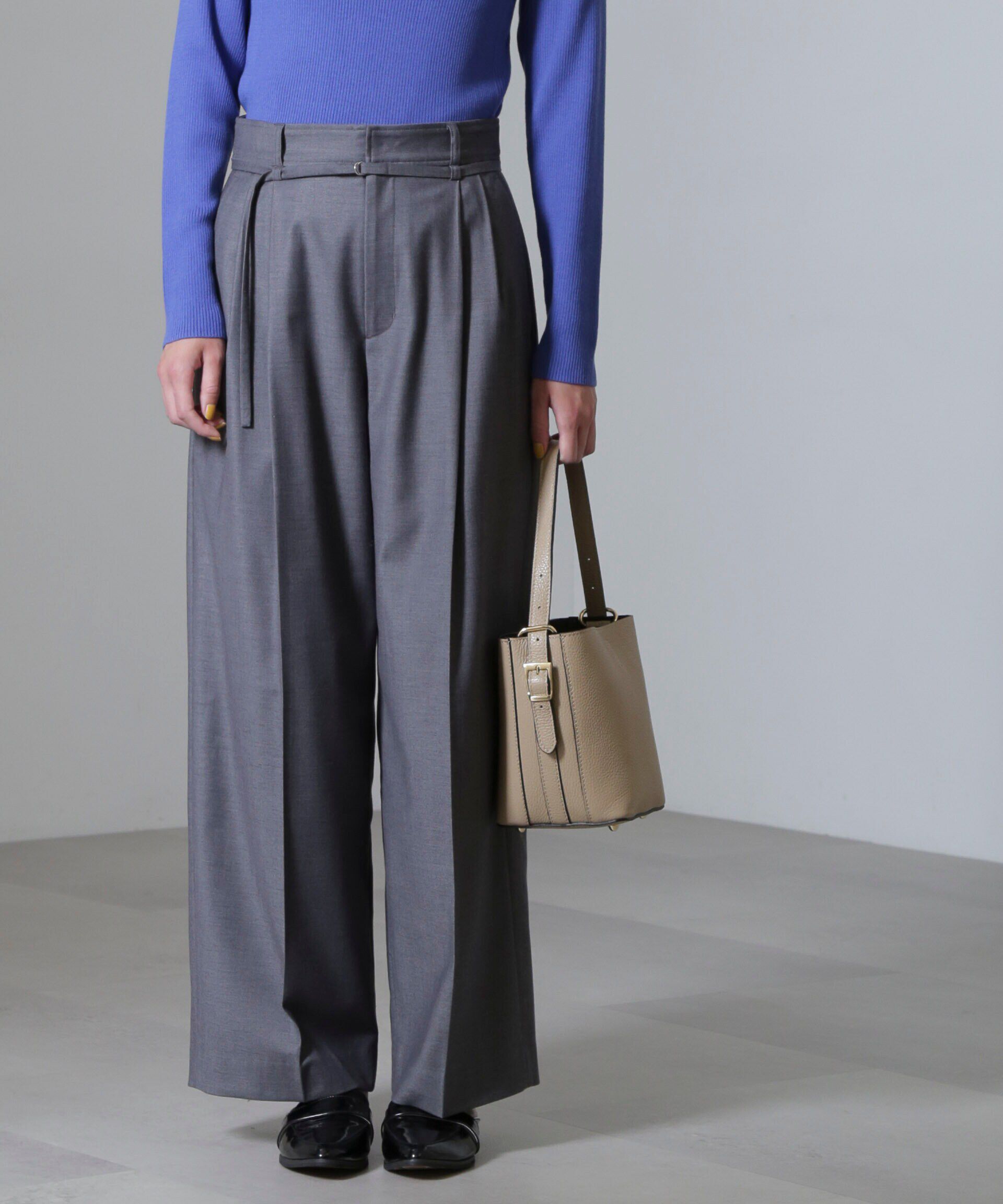 nano･universe「スーチングワイドスラックスパンツ」|チノ|