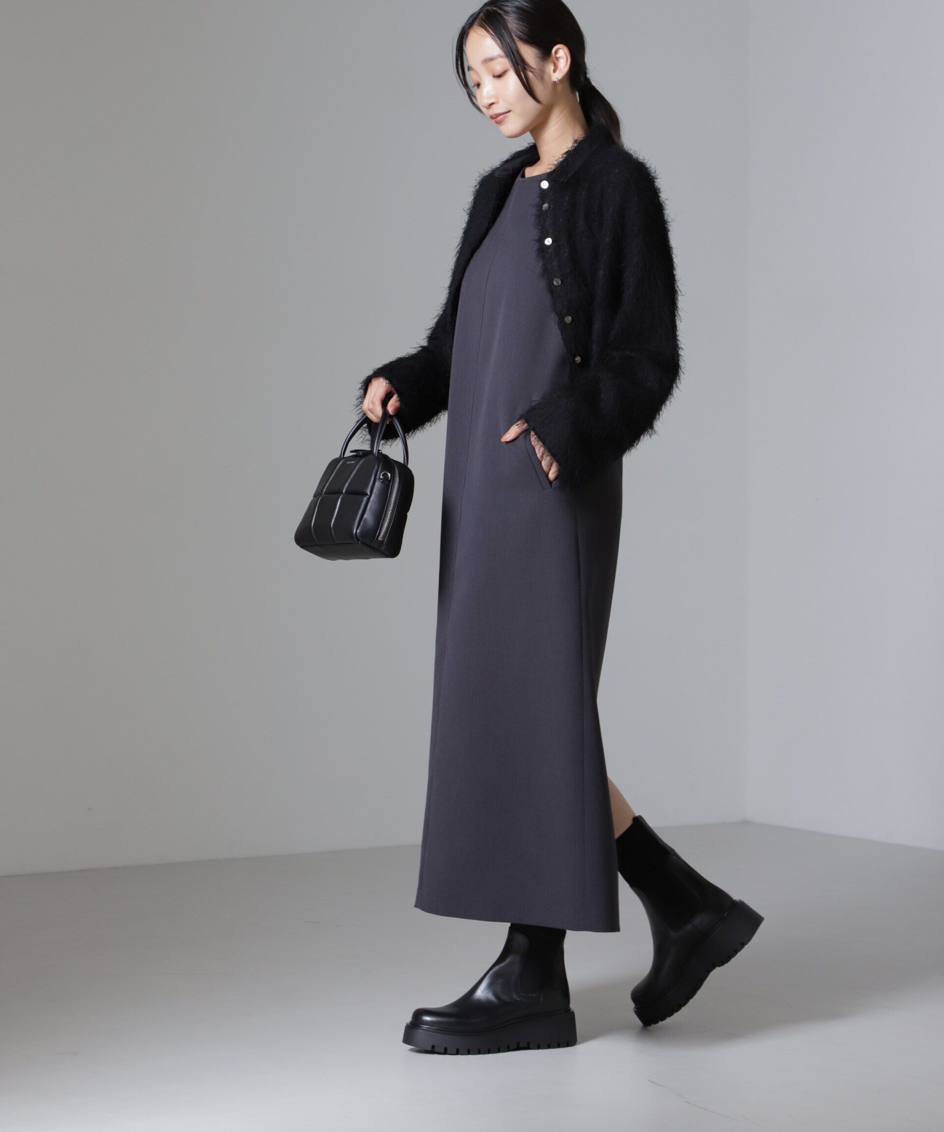 nano･universe「Reflax(R)ダブルクロスサイドオープンワンピース」|ワンピース|