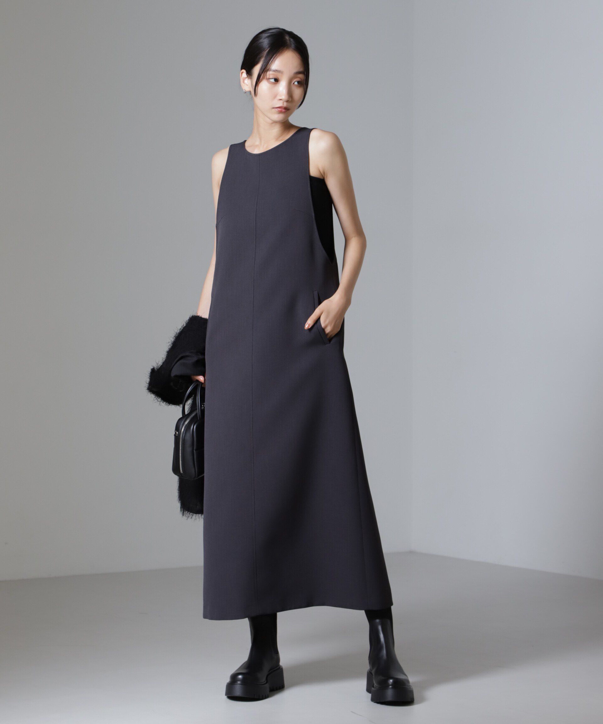 nano･universe「Reflax(R)ダブルクロスサイドオープンワンピース」|ワンピース|