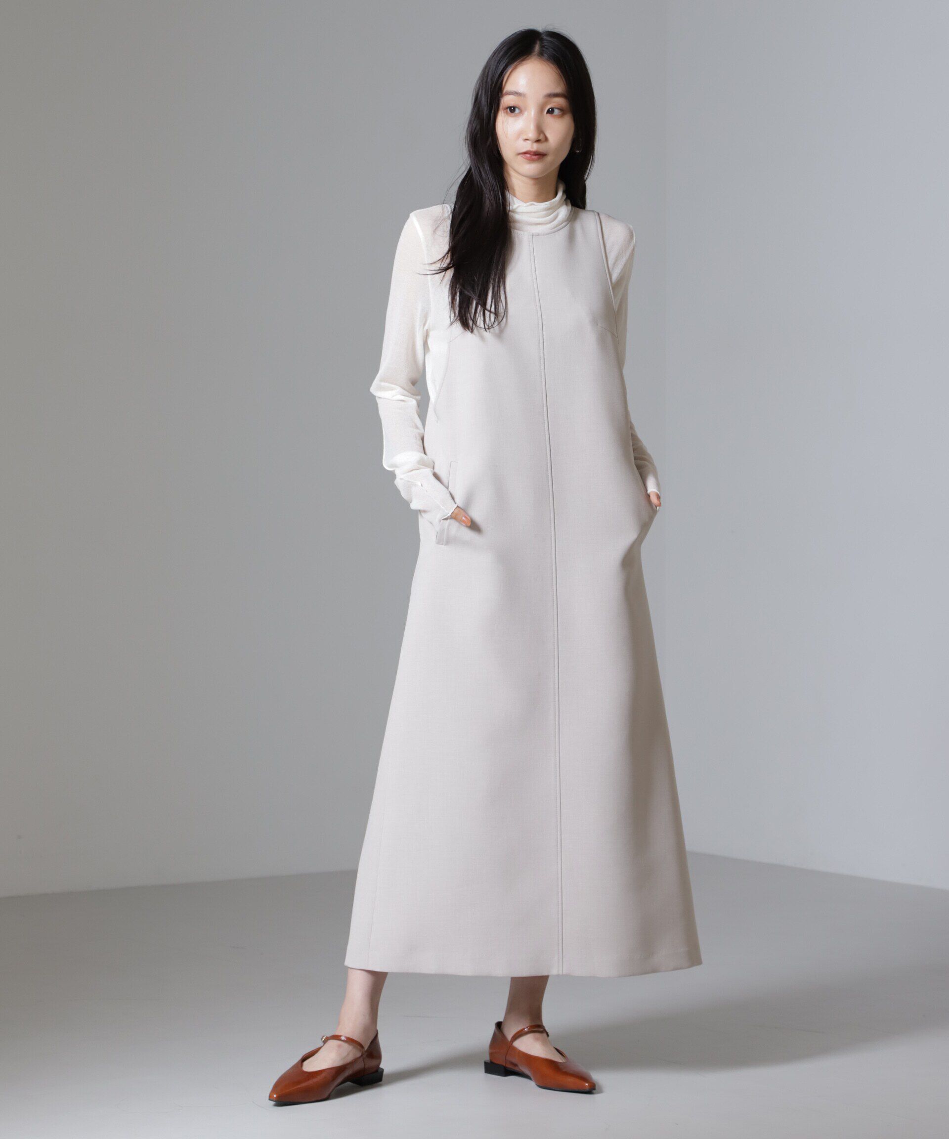 nano･universe「Reflax(R)ダブルクロスサイドオープンワンピース」|ワンピース|