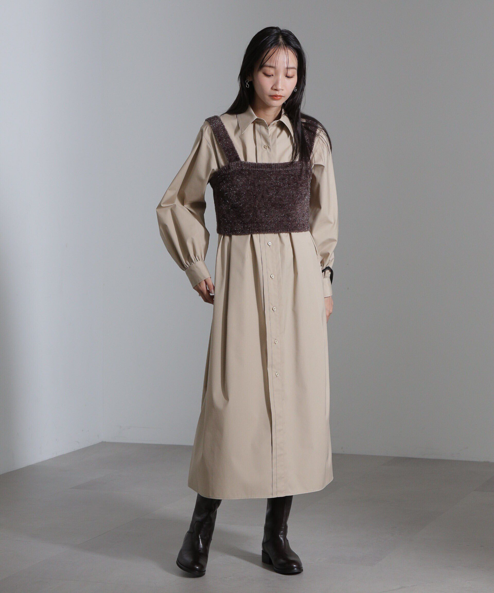 nano･universe「ラメシャギーニットビスチェ(セットアップ可)」|ニット・セーター|