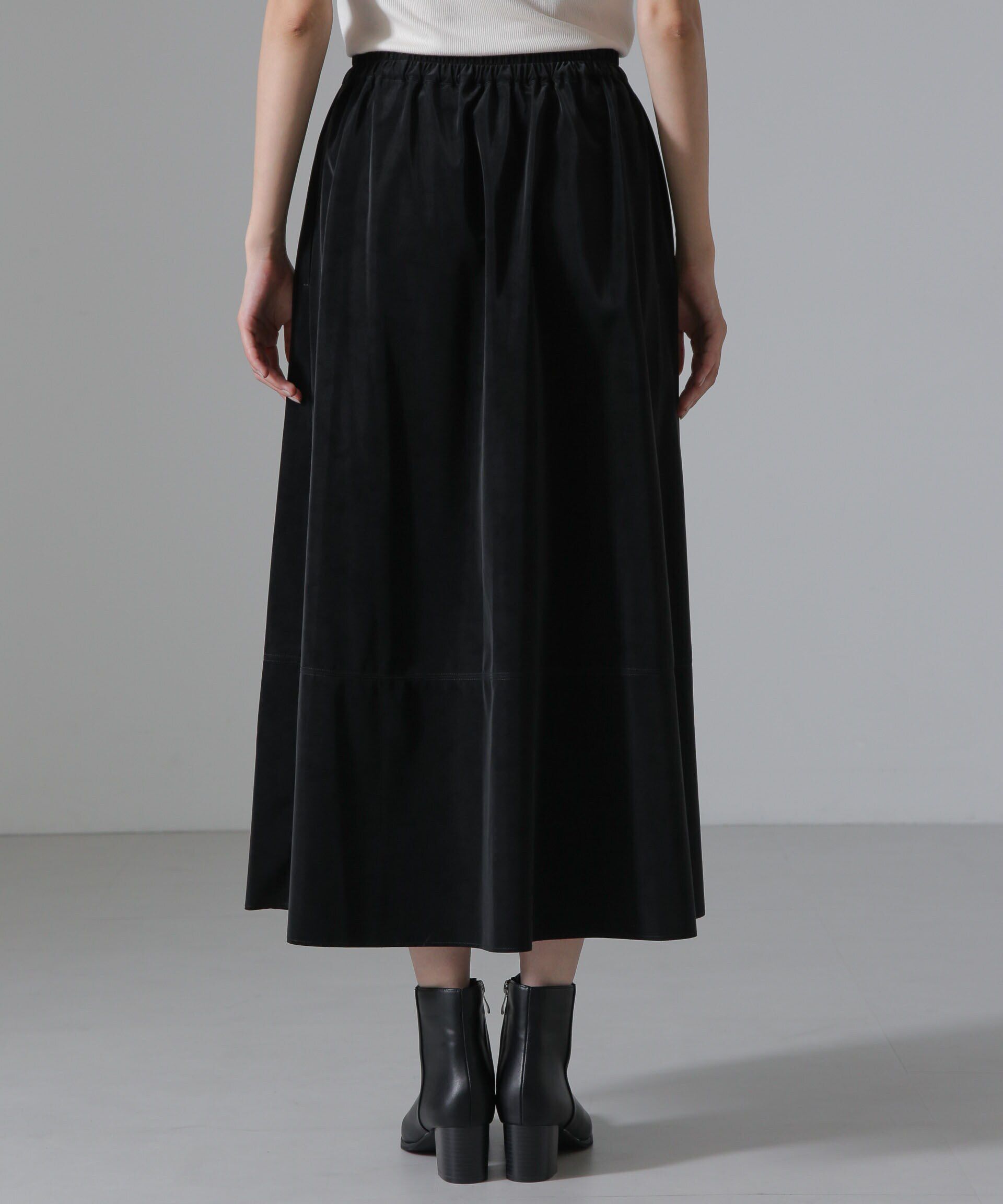 nano･universe「ピーチフェイクレザーボリュームスカート(セットアップ可)」|スカート|