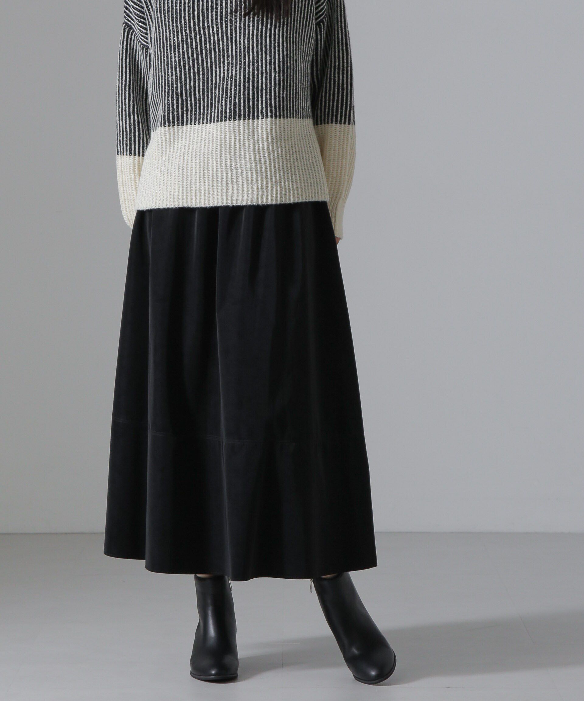 nano･universe「ピーチフェイクレザーボリュームスカート(セットアップ可)」|スカート|