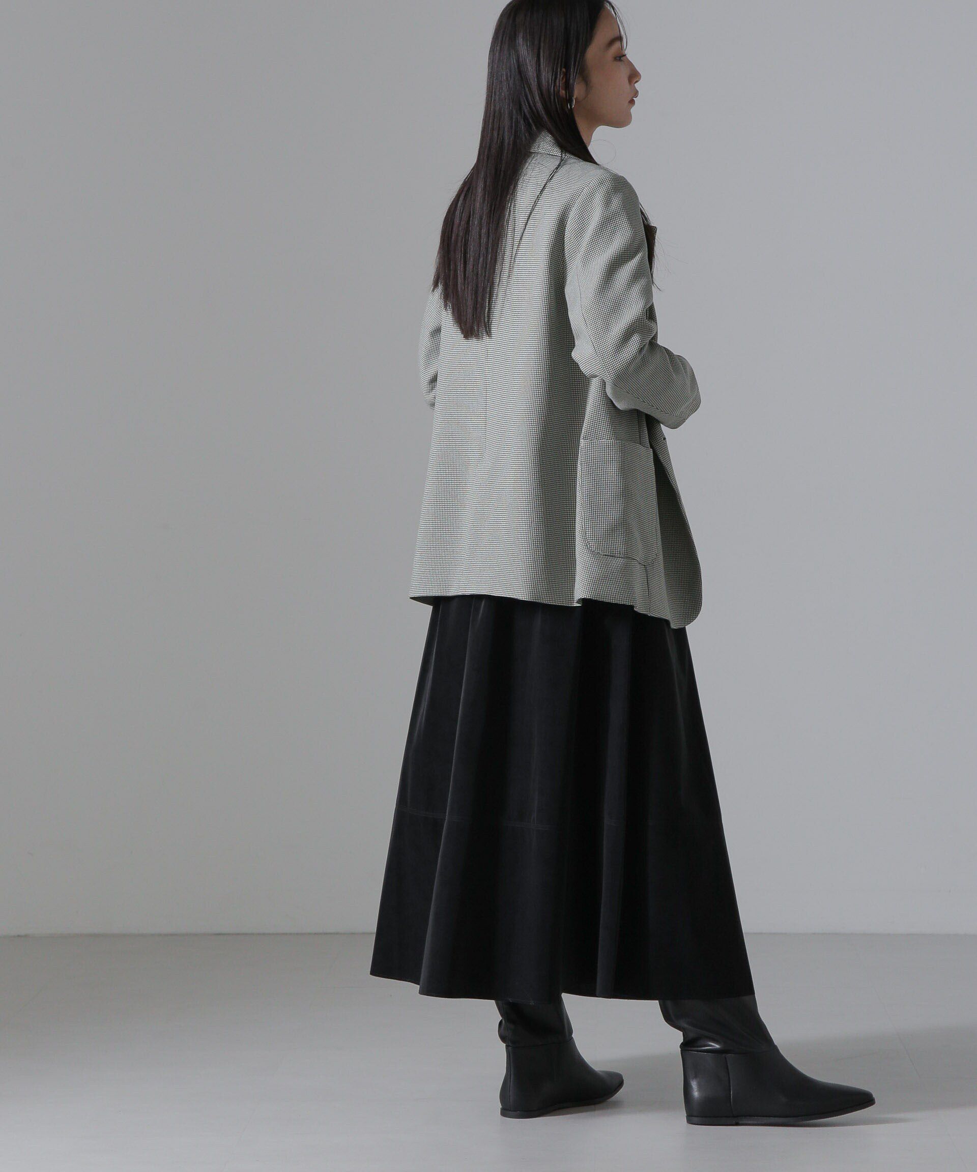 nano･universe「ピーチフェイクレザーボリュームスカート(セットアップ可)」|スカート|