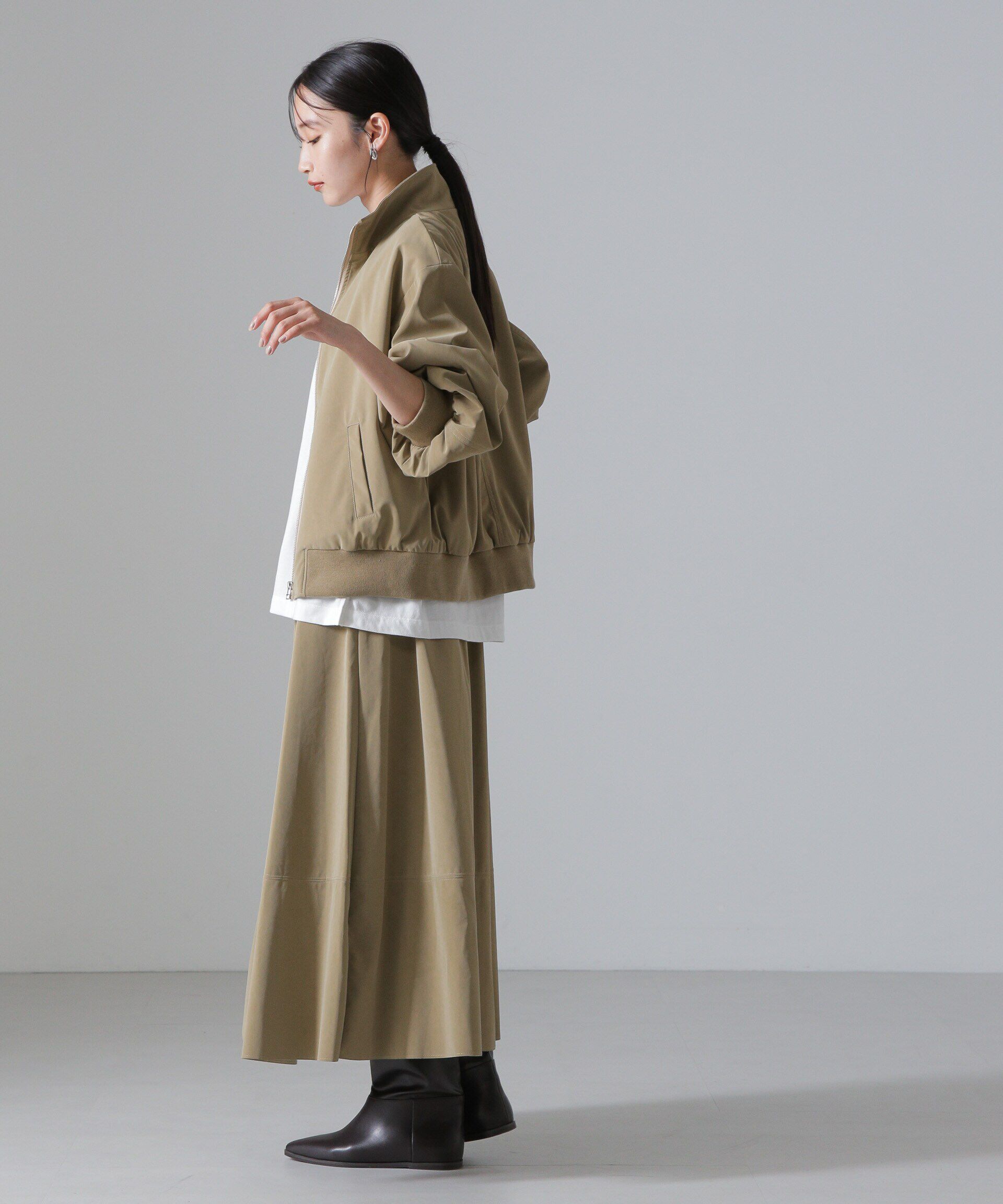 nano･universe「ピーチフェイクレザーボリュームスカート(セットアップ可)」|スカート|