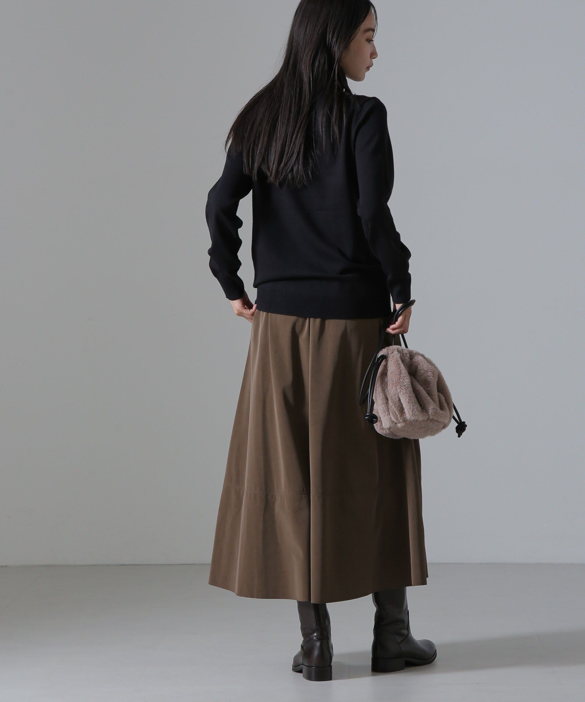 nano･universe「ピーチフェイクレザーボリュームスカート(セットアップ可)」|スカート|