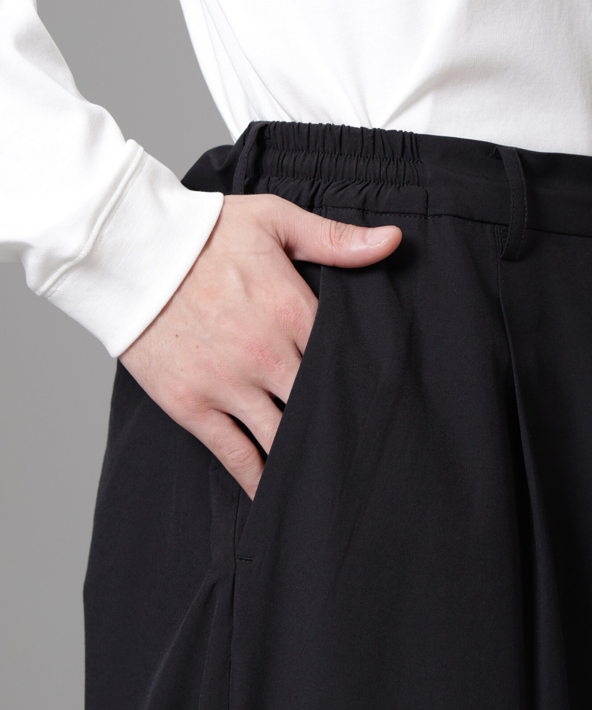 nano･universe「ストレッチワイドイージーパンツ(セットアップ可)」|チノ|