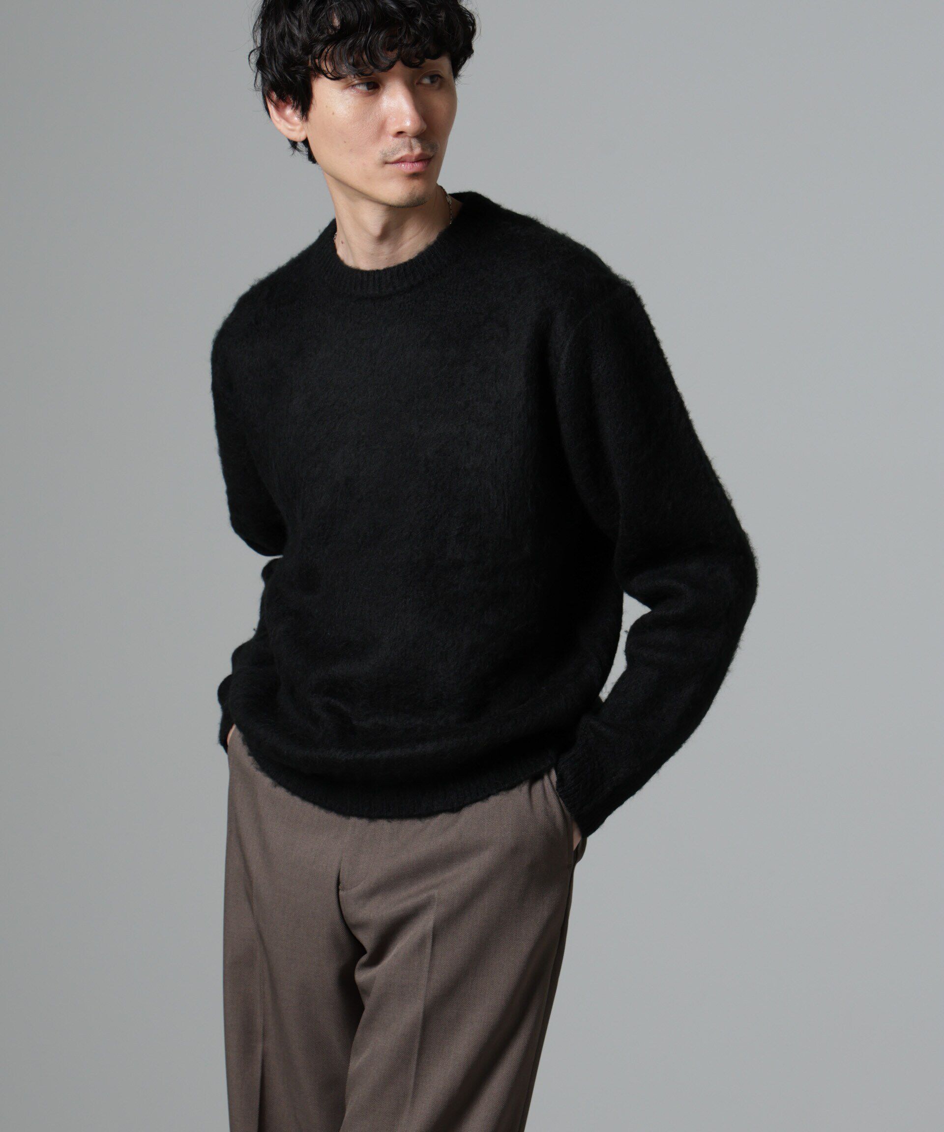 nano･universe「モヘヤライクプルオーバーニット」|ニット・セーター|ブラック