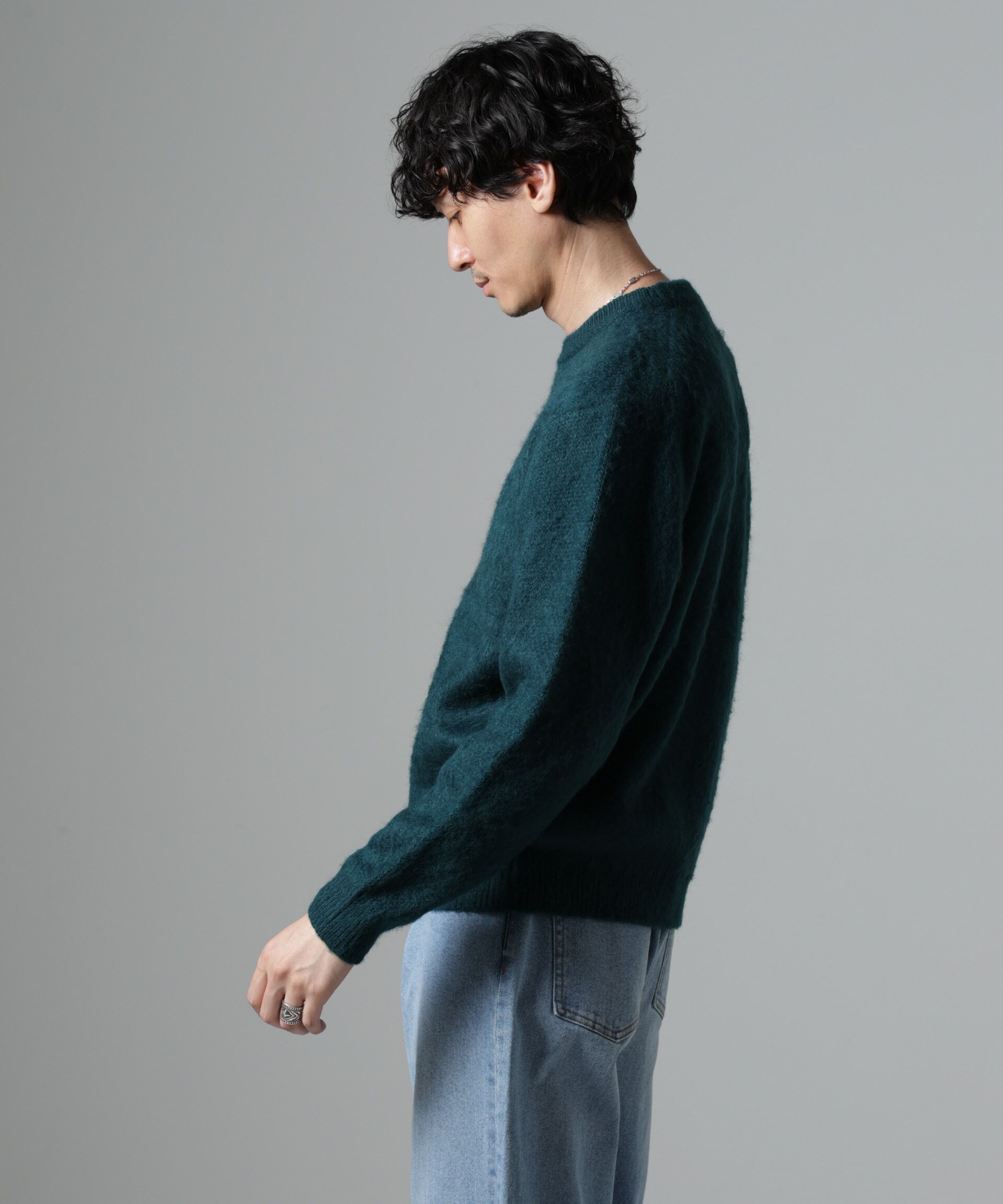 nano･universe「モヘヤライクプルオーバーニット」|ニット・セーター|グリーン