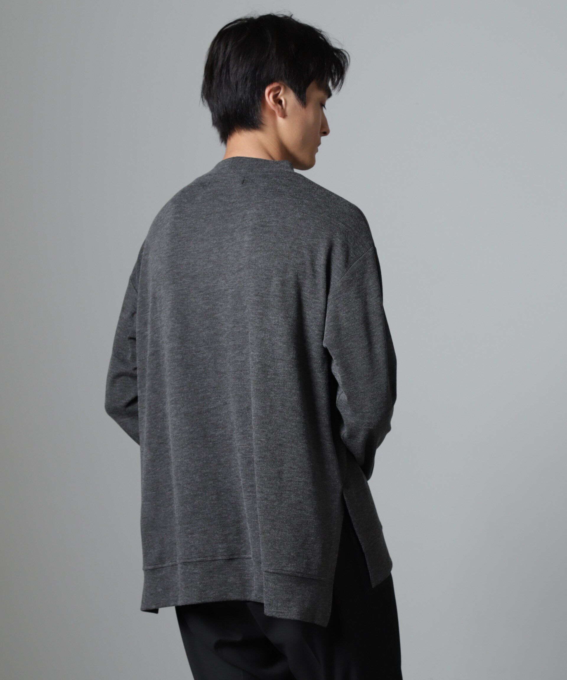 nano･universe「WEB限定/ストレッチテレコモックネックプルオーバー 長袖」|Tシャツ・カットソー|