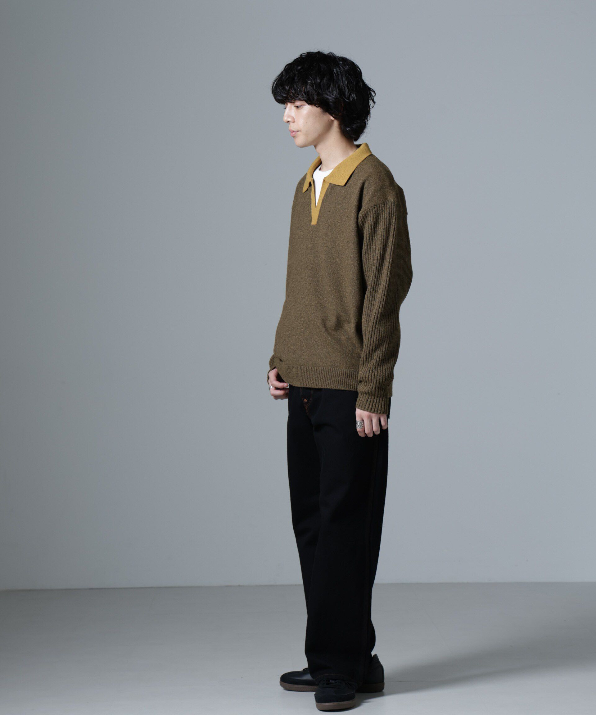 nano･universe「WEB限定/バイカラースキッパーニット」|ニット・セーター|