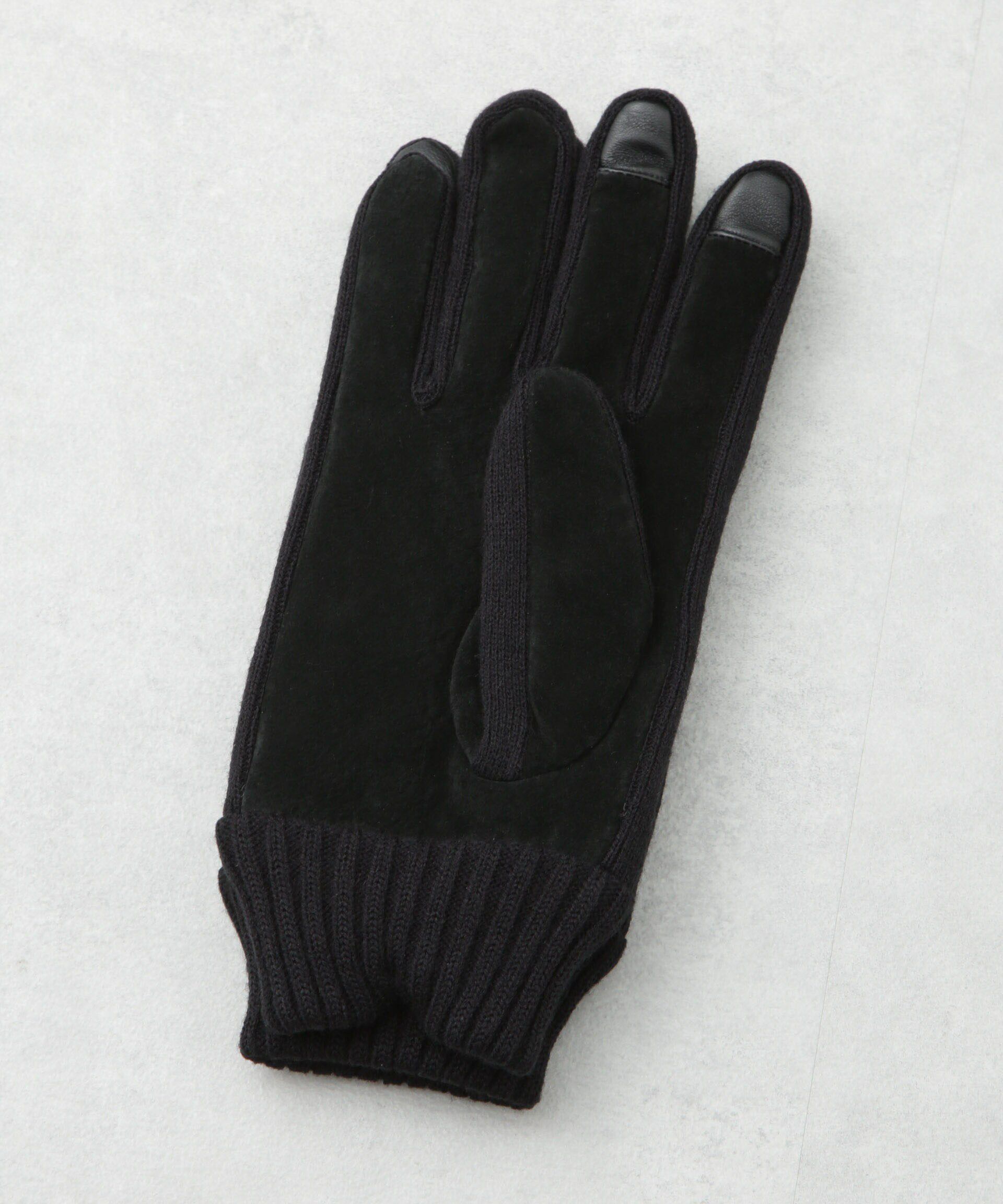 nano･universe「タッチパネル対応 Thinsulate スウェード&times;ニット切替グローブ」|手袋|