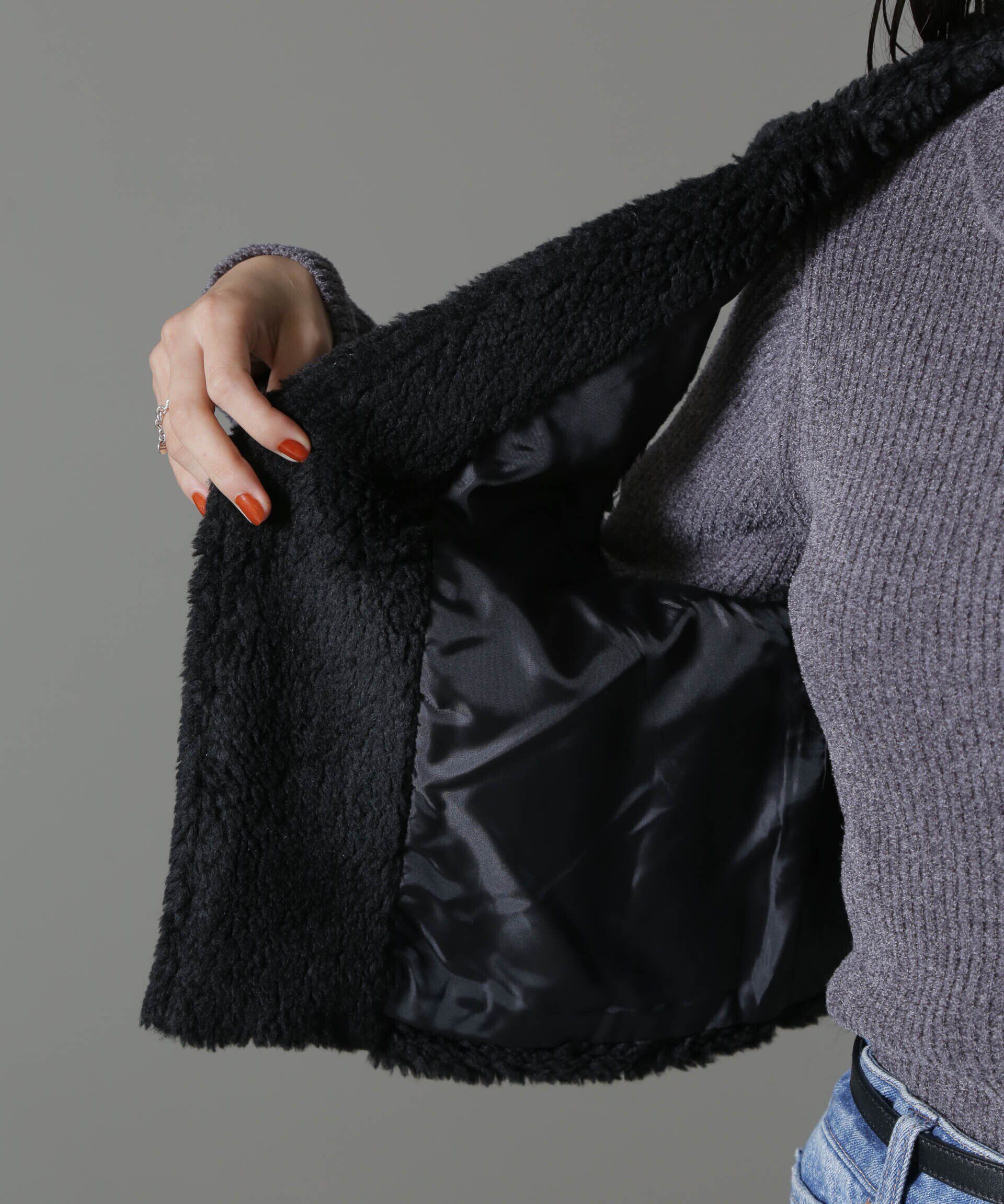 nano･universe「ライトボアクロップドジレ」|テーラードジャケット|