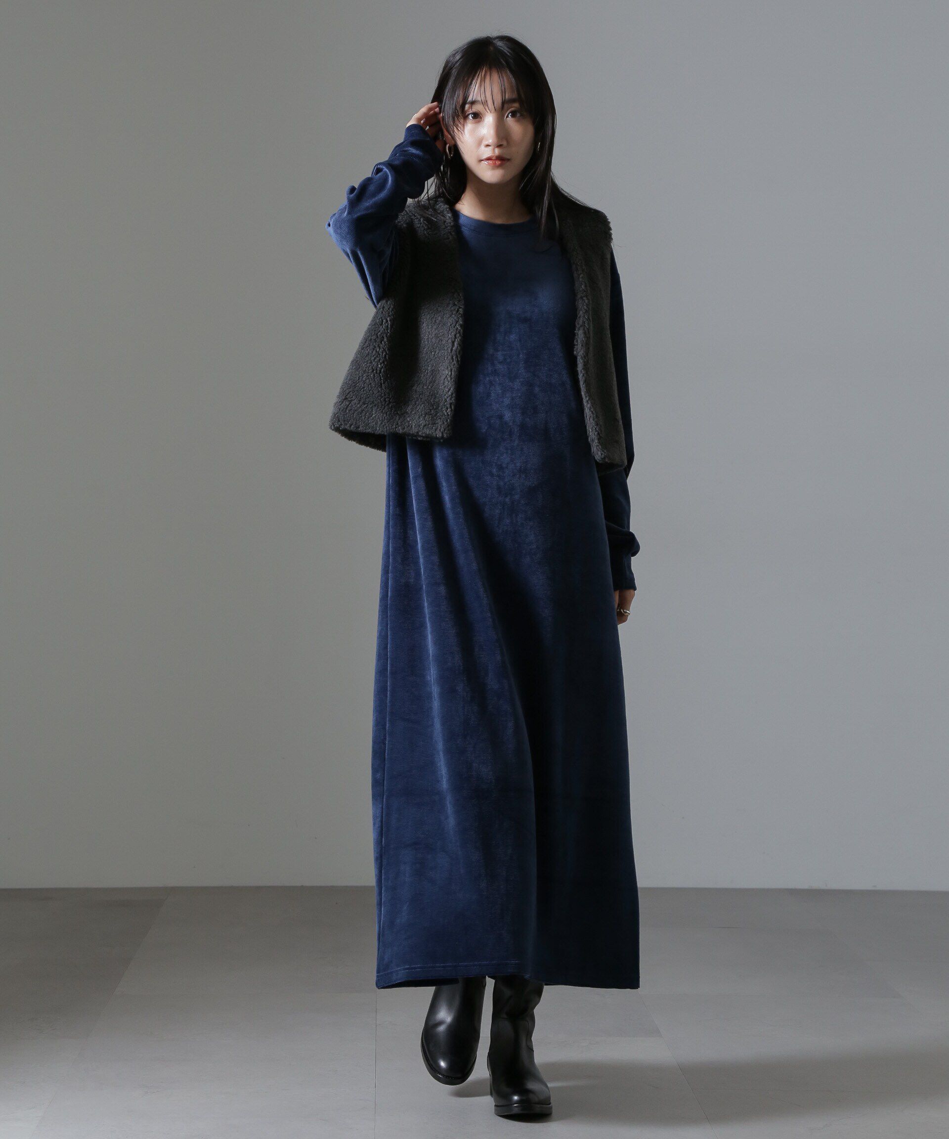 nano･universe「ライトボアクロップドジレ」|テーラードジャケット|