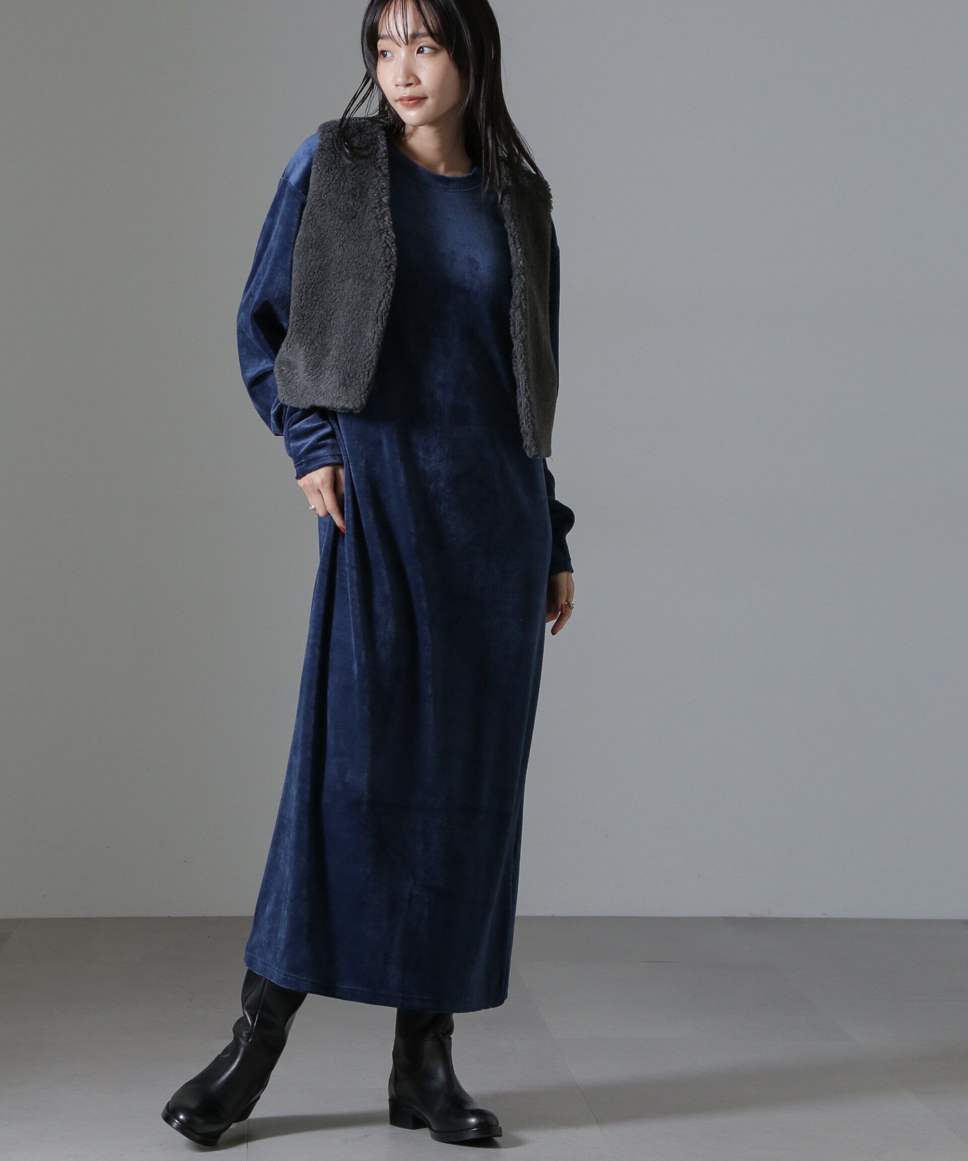 nano･universe「ライトボアクロップドジレ」|テーラードジャケット|