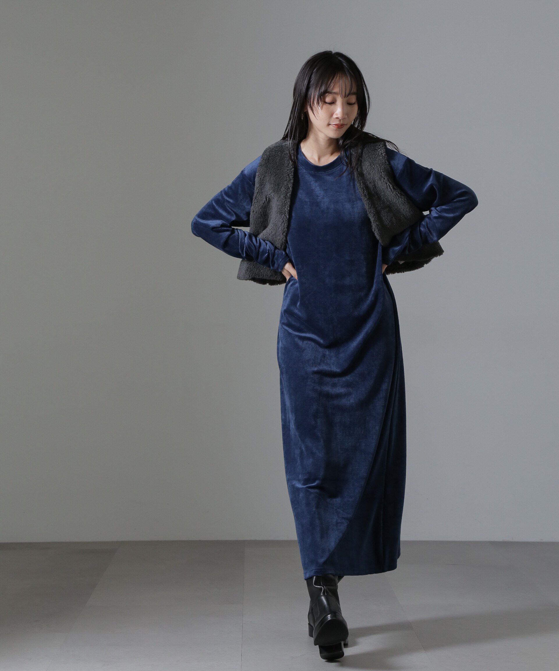 nano･universe「ライトボアクロップドジレ」|テーラードジャケット|