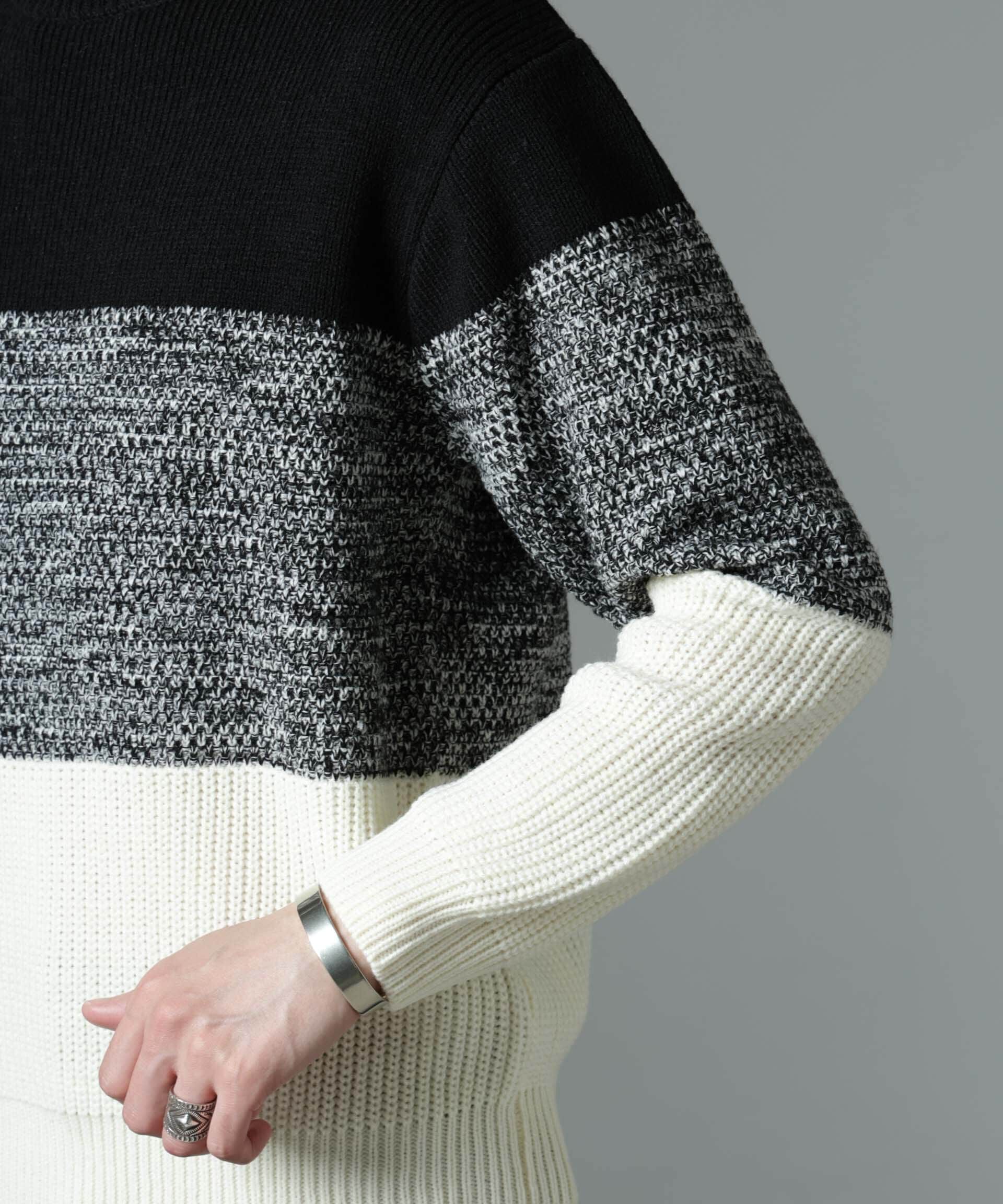 nano･universe「ウールミックスパネルボーダーニット」|ニット・セーター|