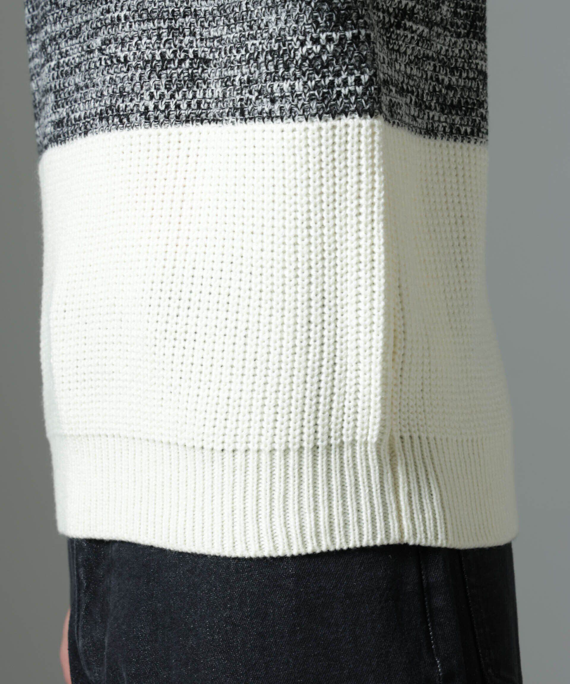 nano･universe「ウールミックスパネルボーダーニット」|ニット・セーター|