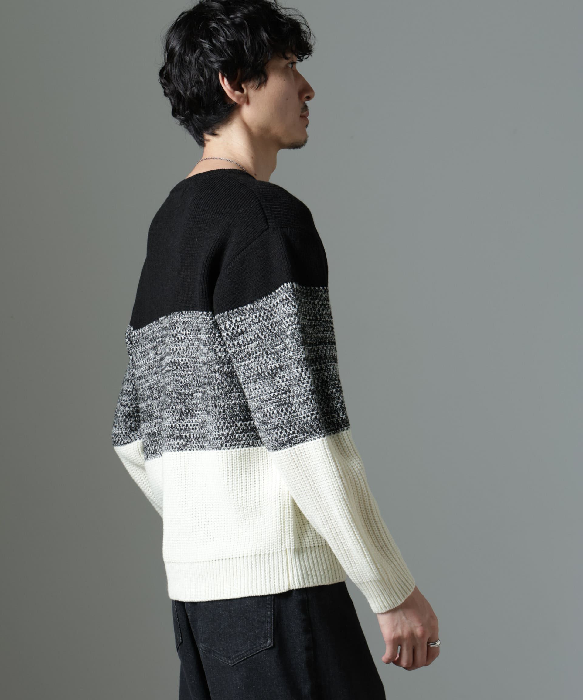 nano･universe「ウールミックスパネルボーダーニット」|ニット・セーター|