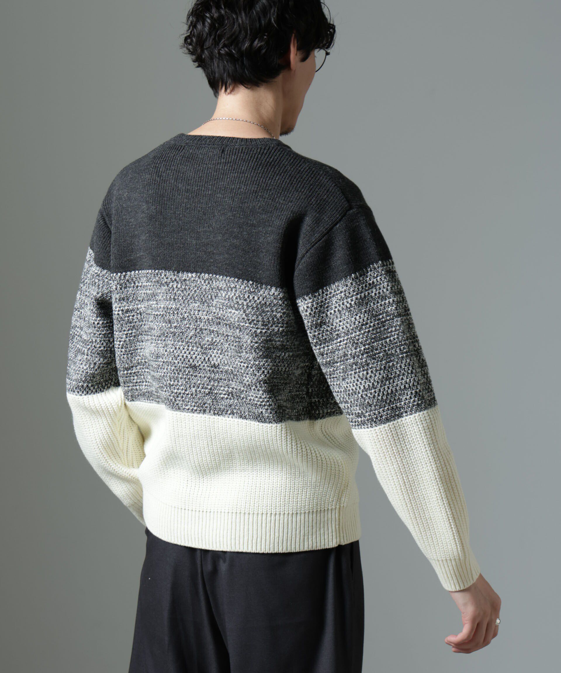 nano･universe「ウールミックスパネルボーダーニット」|ニット・セーター|