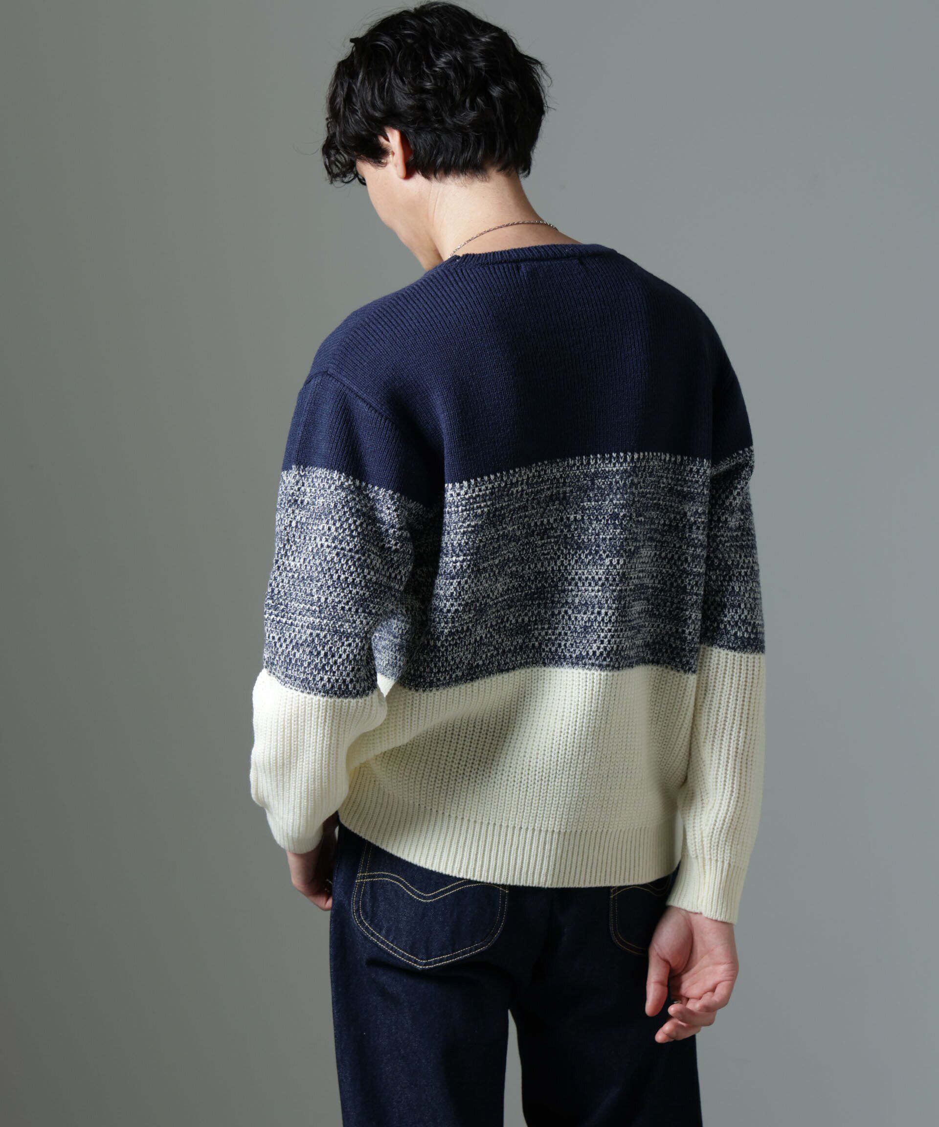 nano･universe「ウールミックスパネルボーダーニット」|ニット・セーター|