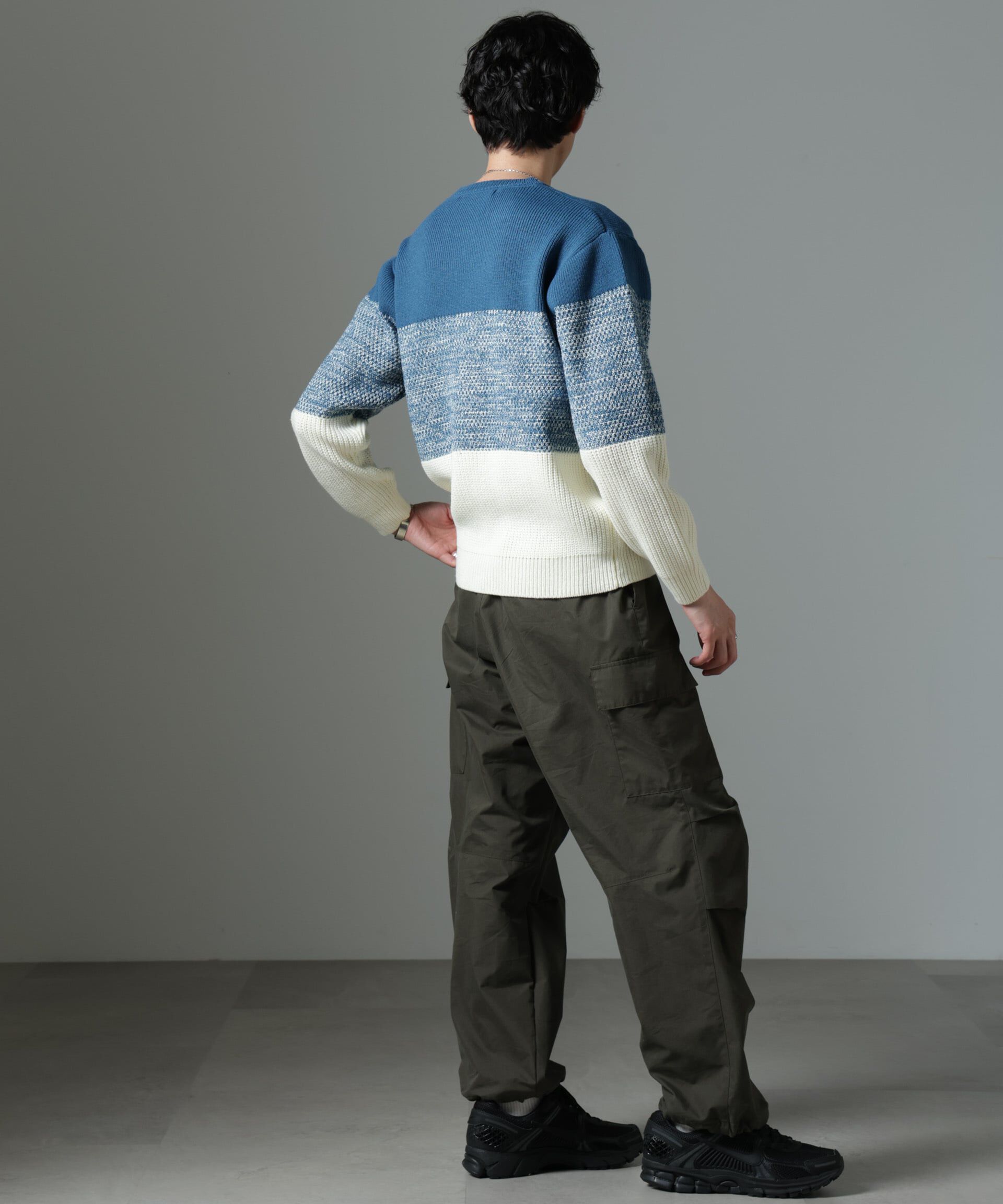 nano･universe「ウールミックスパネルボーダーニット」|ニット・セーター|