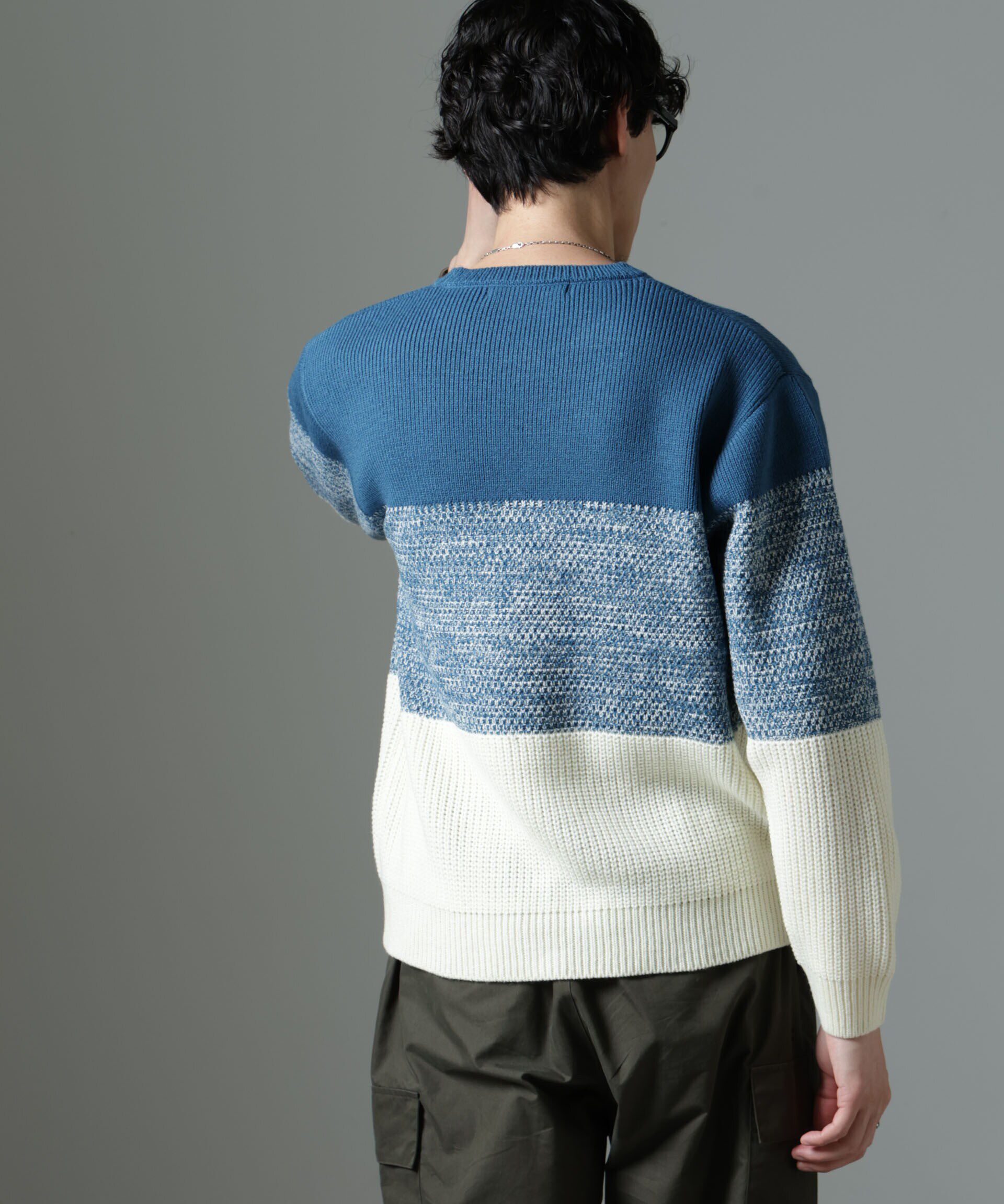 nano･universe「ウールミックスパネルボーダーニット」|ニット・セーター|
