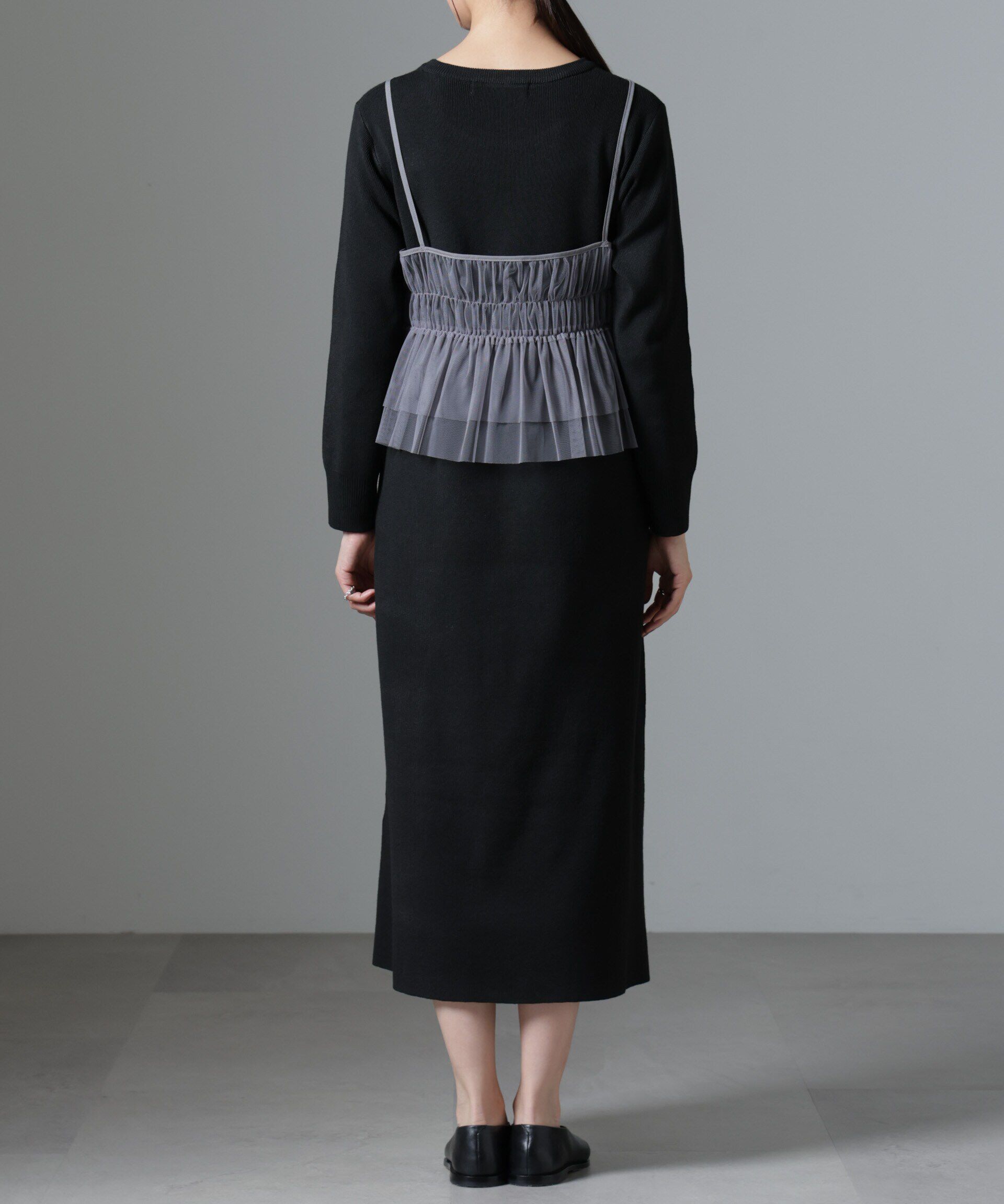 nano･universe「チュールビスチェセットニットワンピース」|ワンピース|