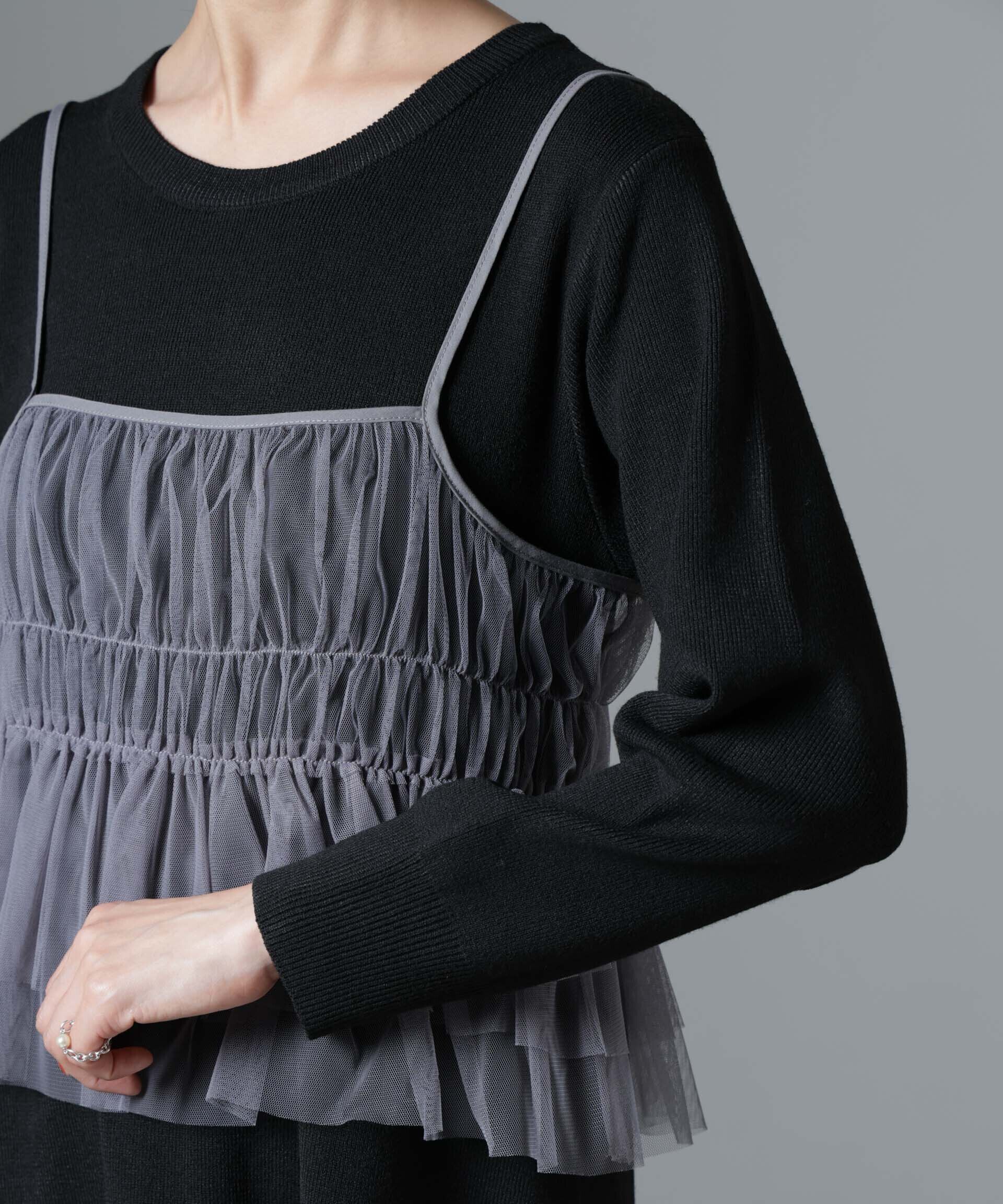 nano･universe「チュールビスチェセットニットワンピース」|ワンピース|