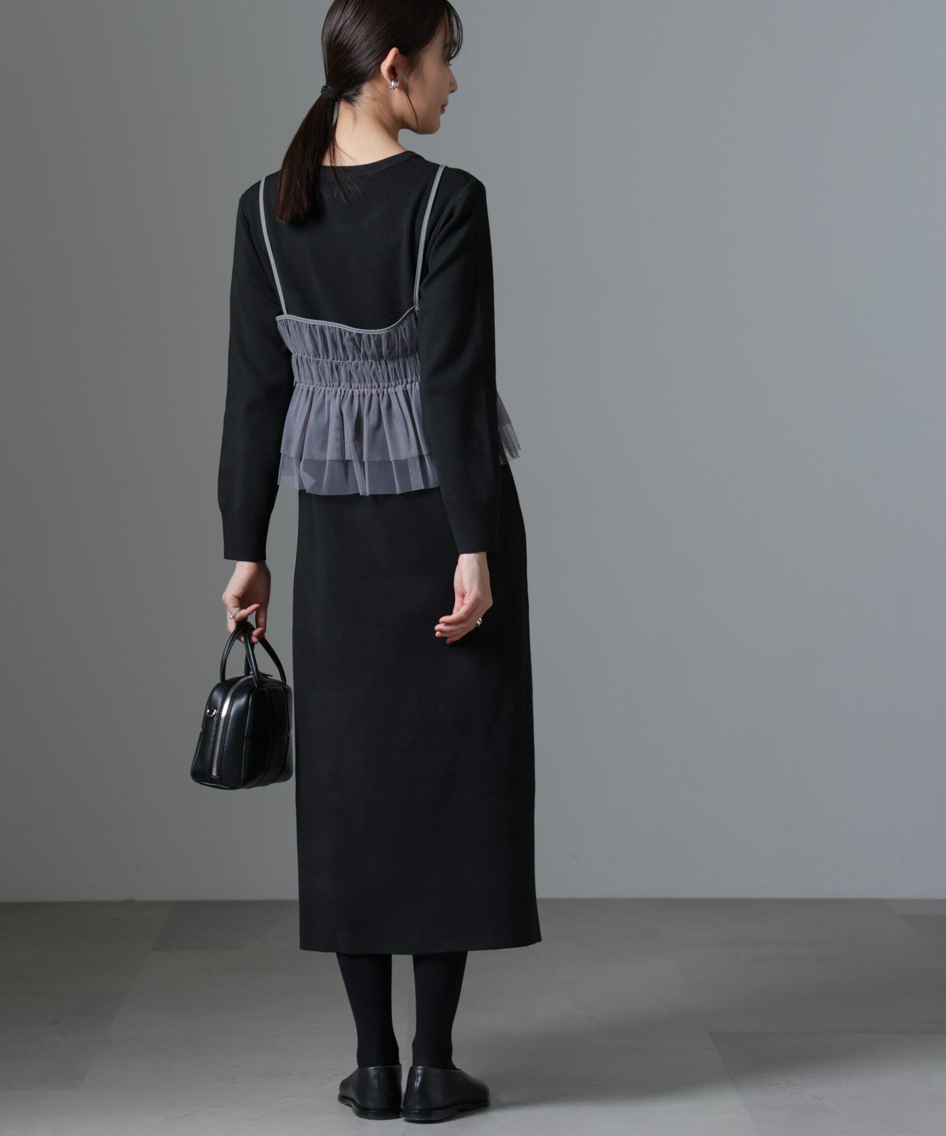 nano･universe「チュールビスチェセットニットワンピース」|ワンピース|